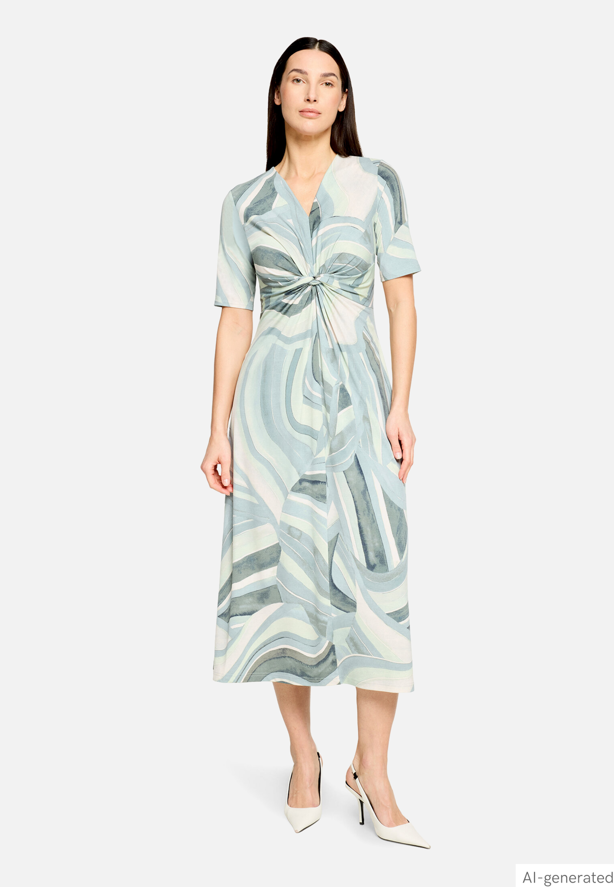 Midikleid mit Raffung