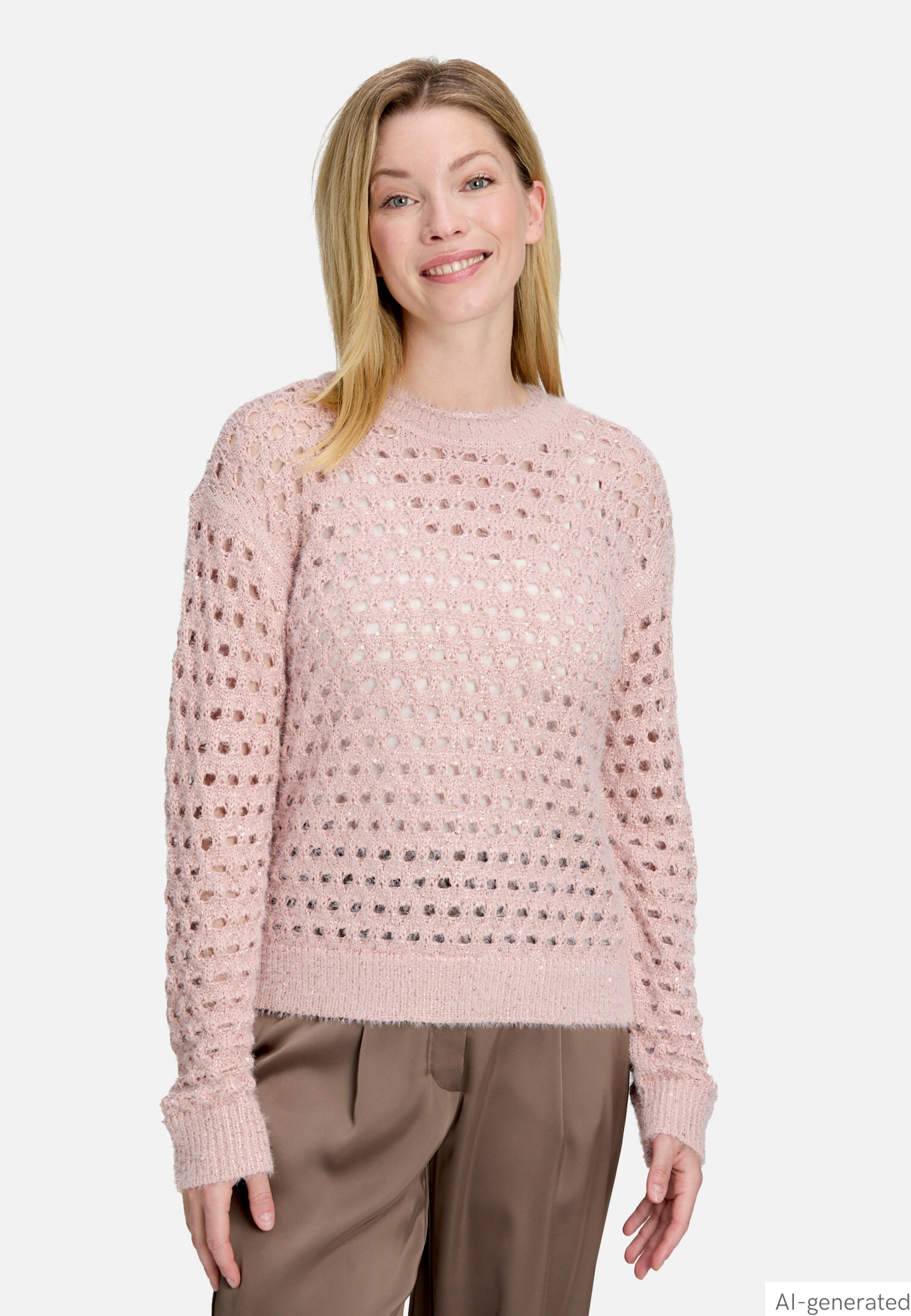 Strickpullover Mit Effektgarn