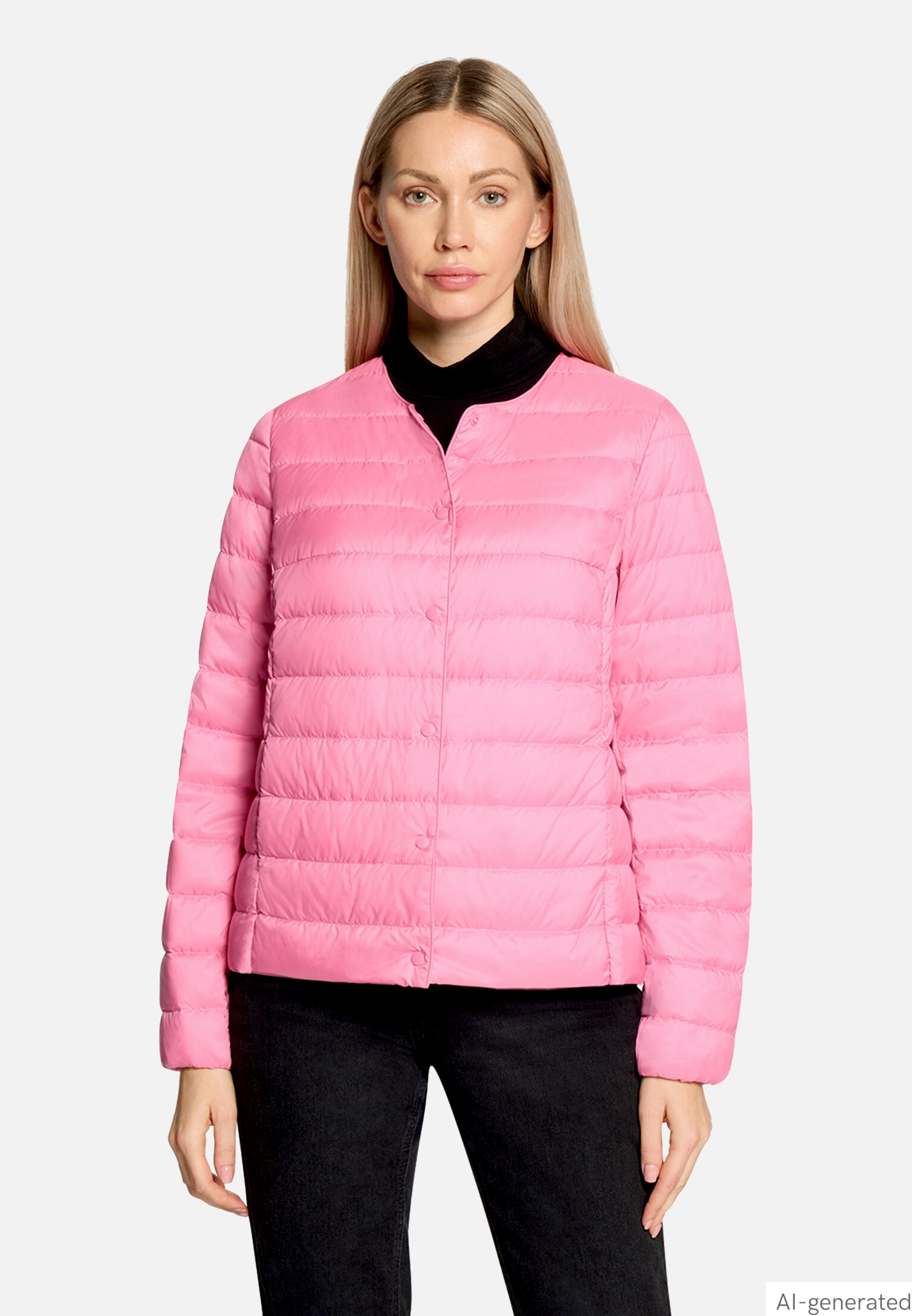 Daunen-Steppjacke mit Rundhalsausschnitt
