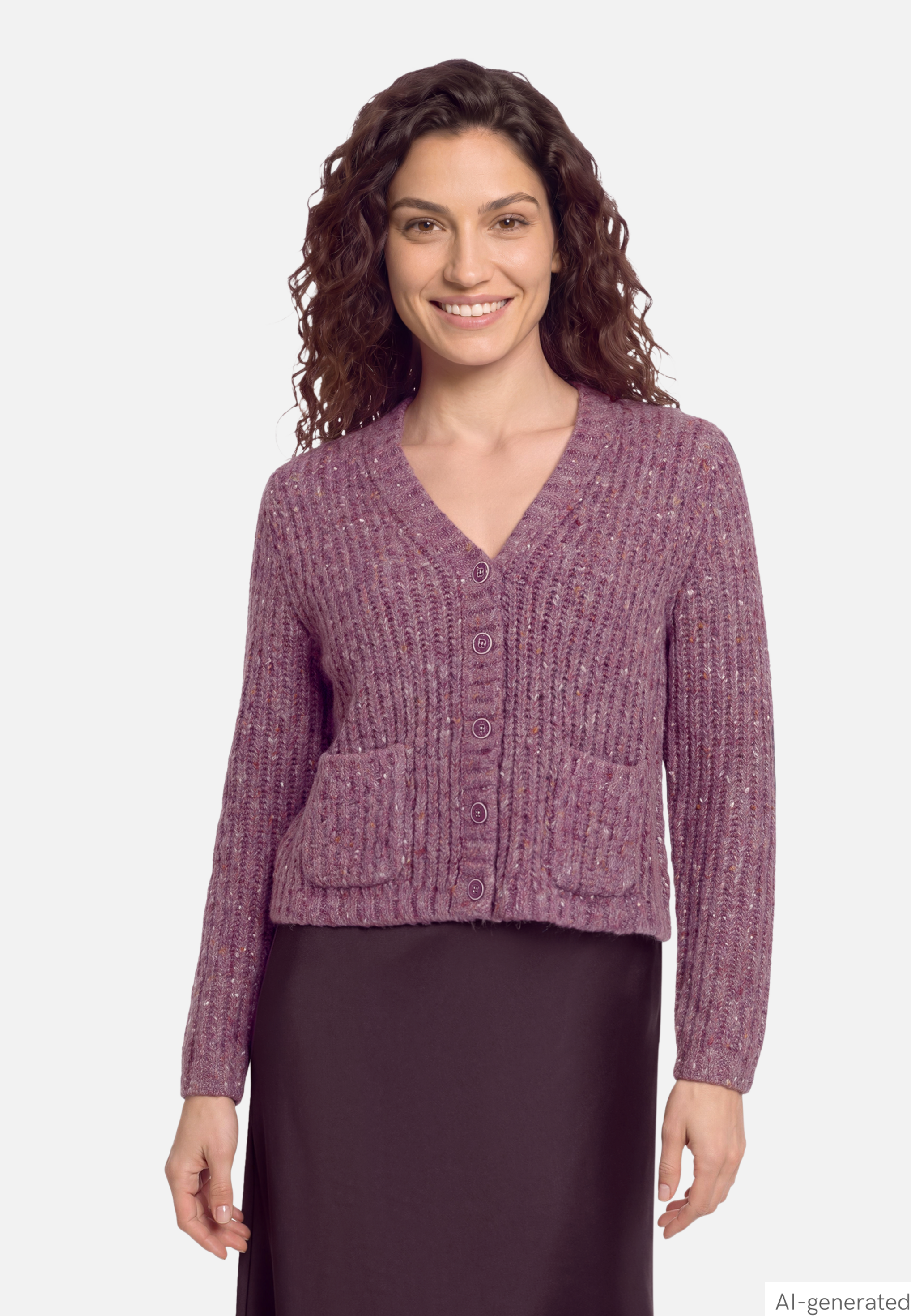 Strick-Cardigan mit V-Ausschnitt