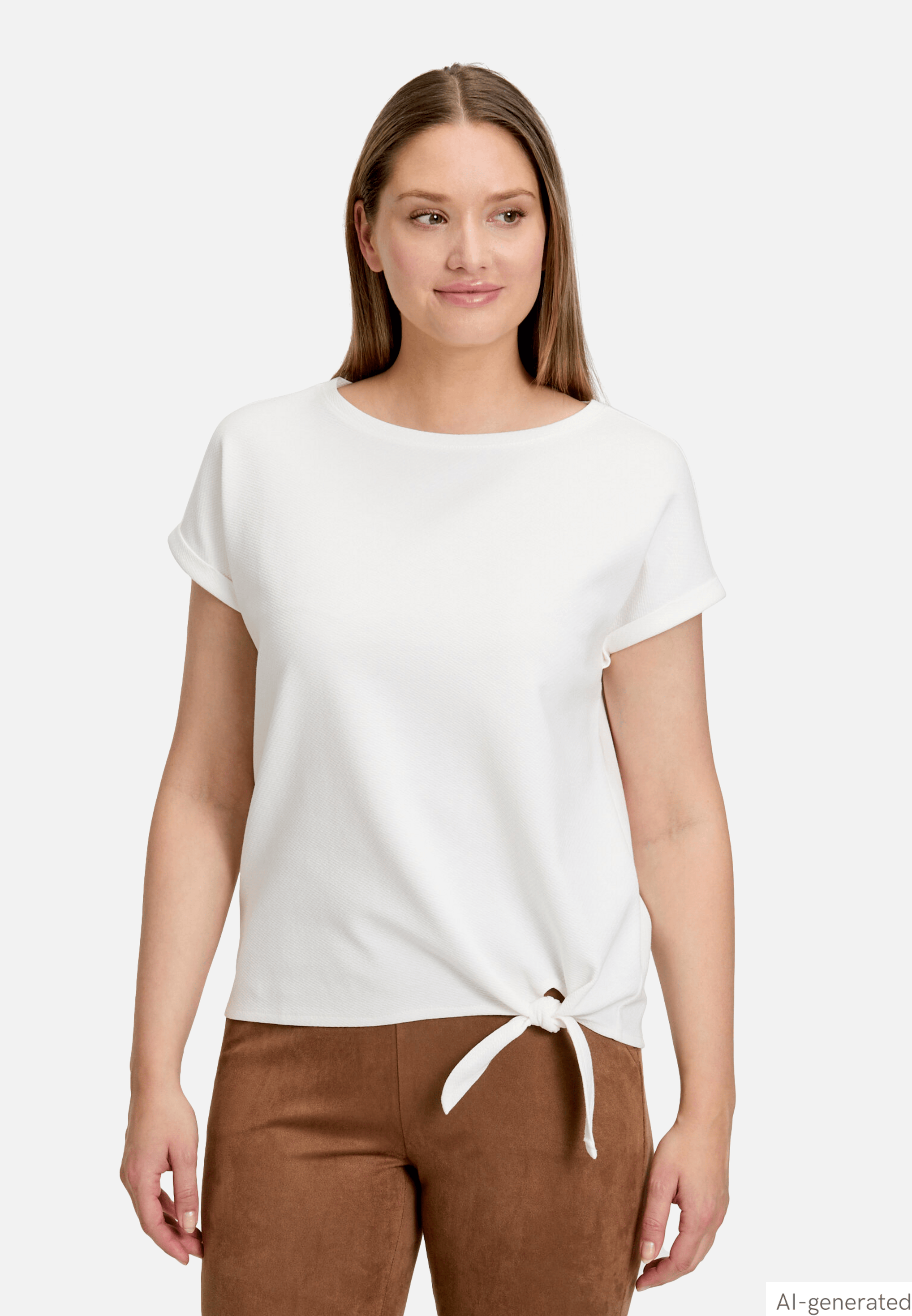 Halbarm-Shirt mit Schleifenknoten