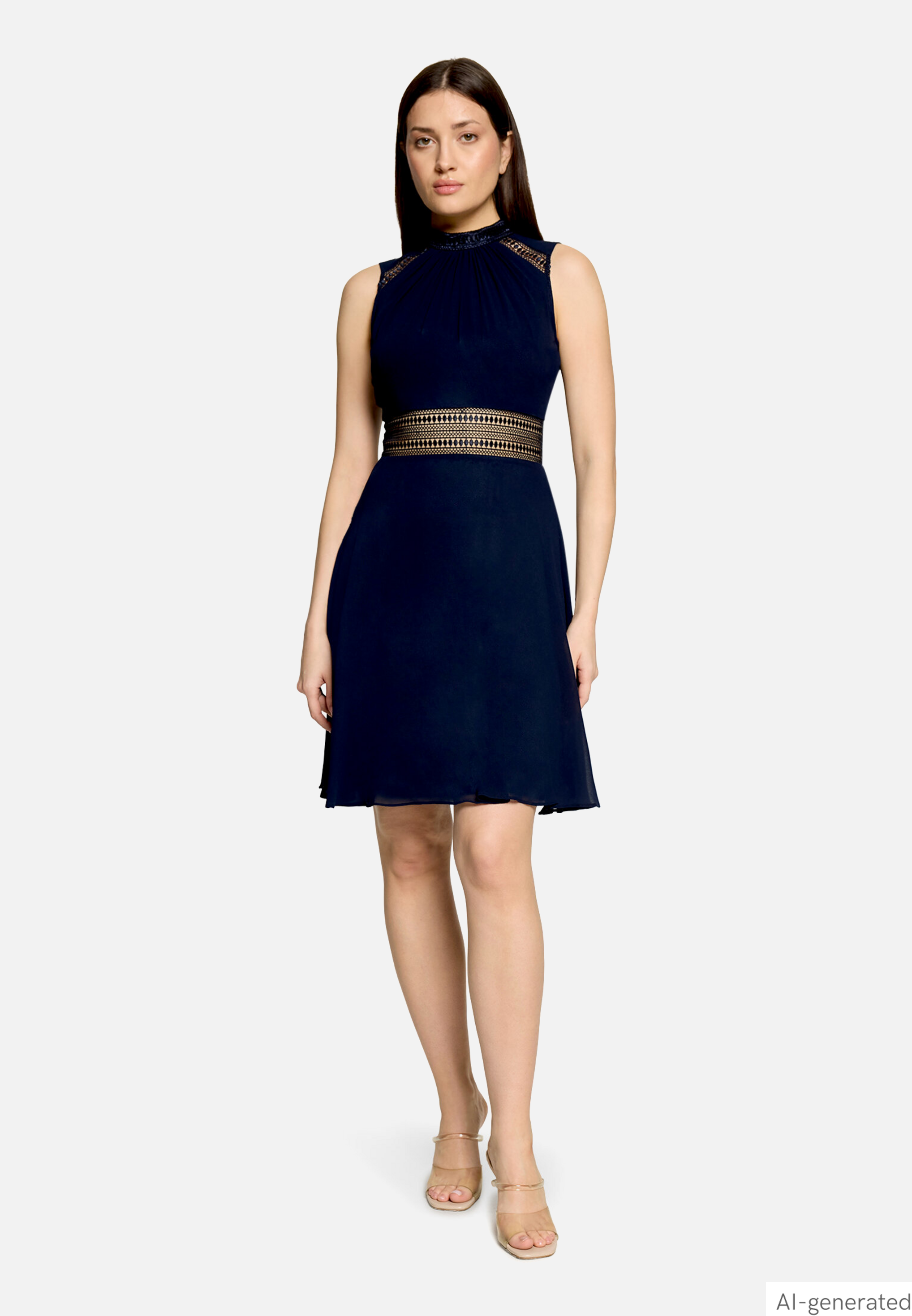 Cocktailkleid mit Spitzeneinsatz