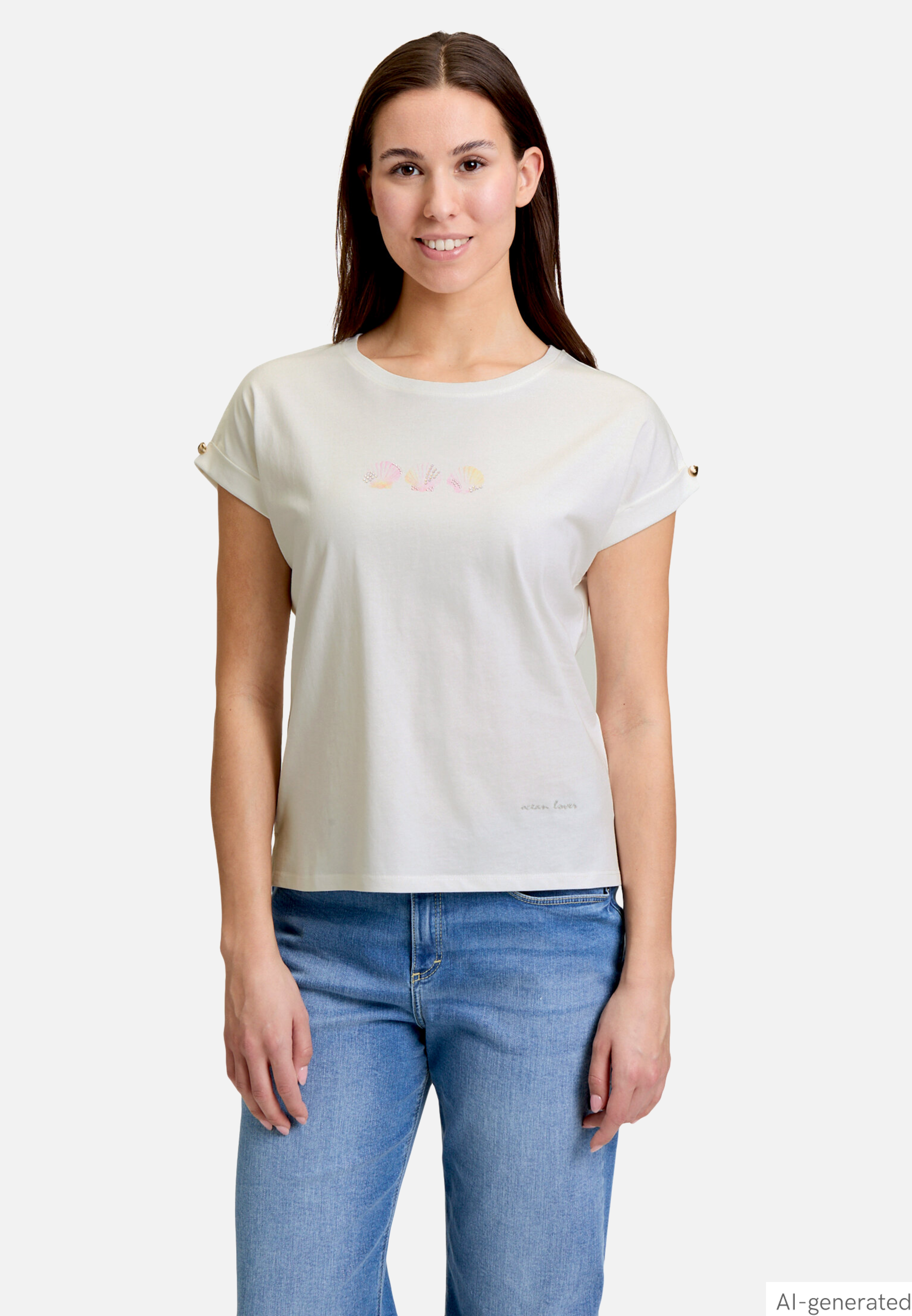 Printshirt mit Ärmelaufschlag
