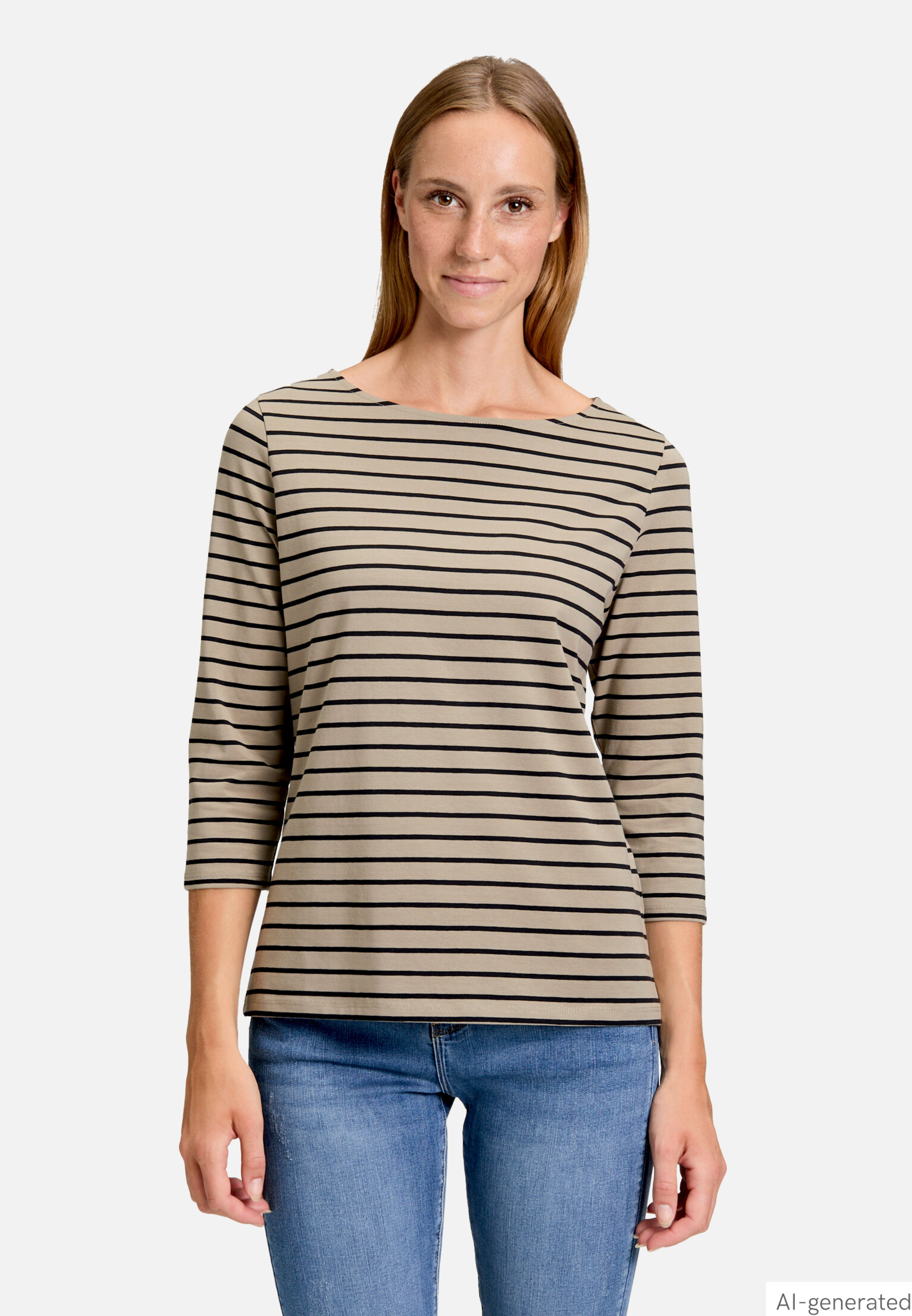 Ringelshirt mit U-Boot-Ausschnitt