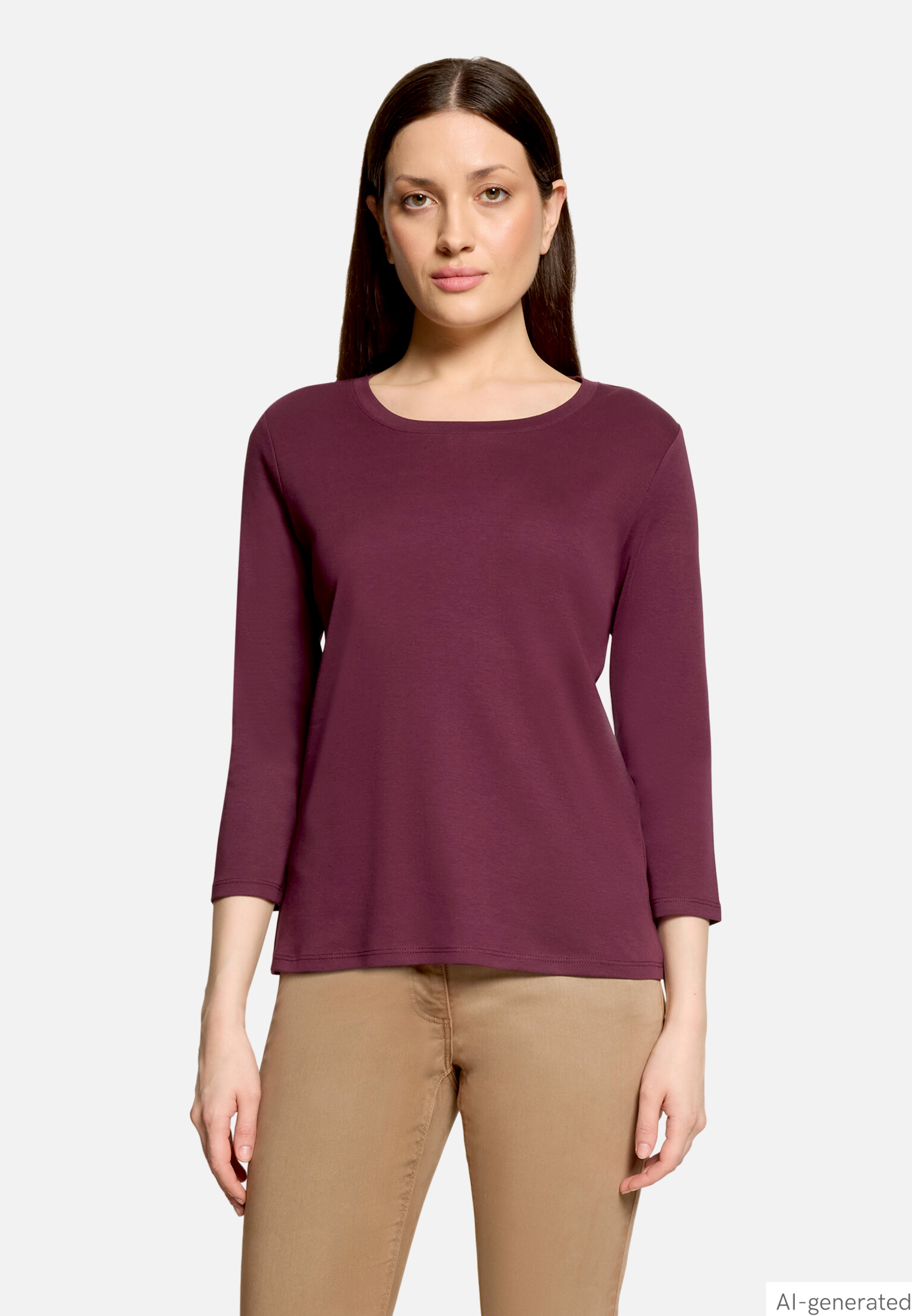Basic Shirt 3/4 Arm mit Rundhalsausschnitt