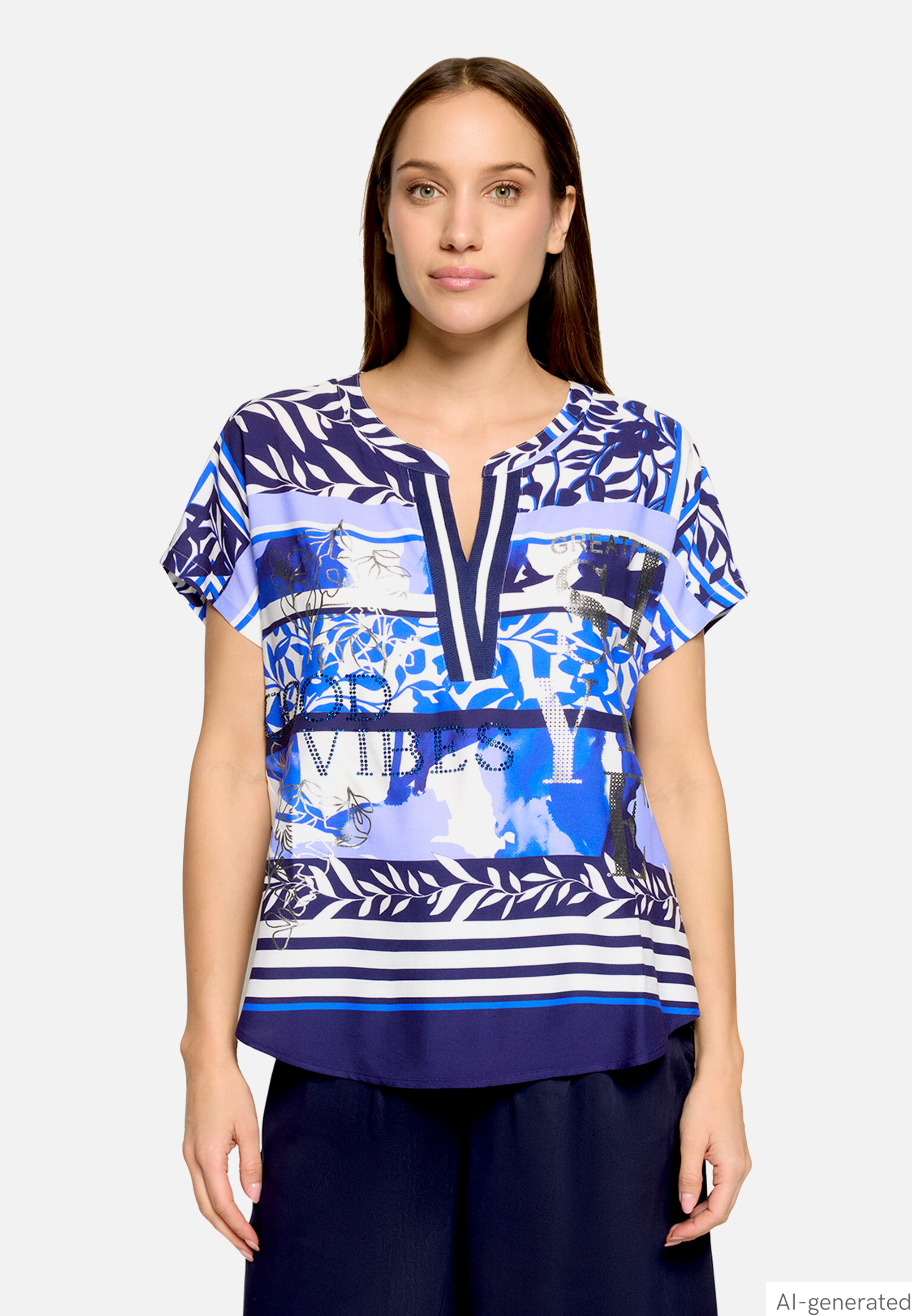 Longbluse mit Aufdruck
