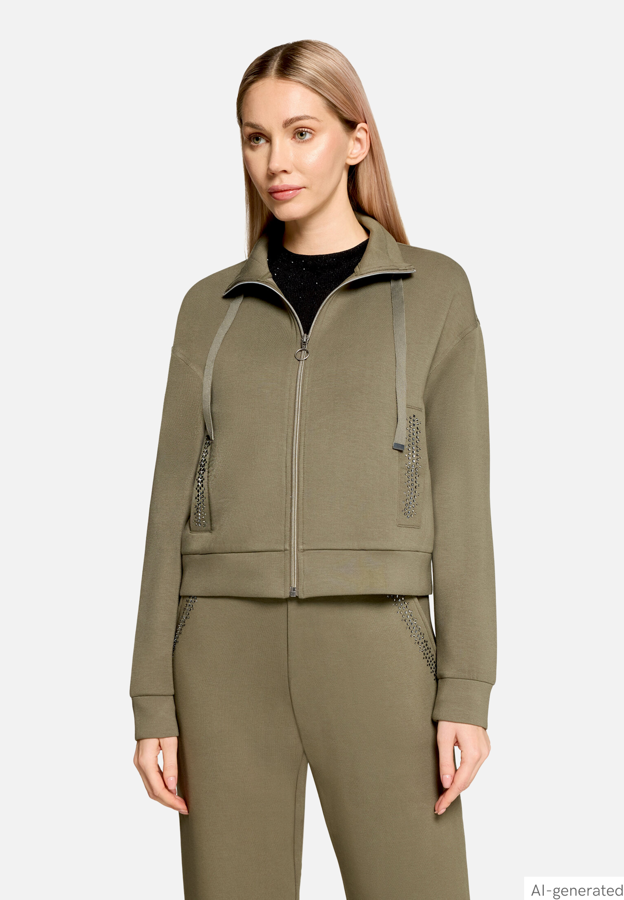 Shirtjacke mit Rippenstruktur