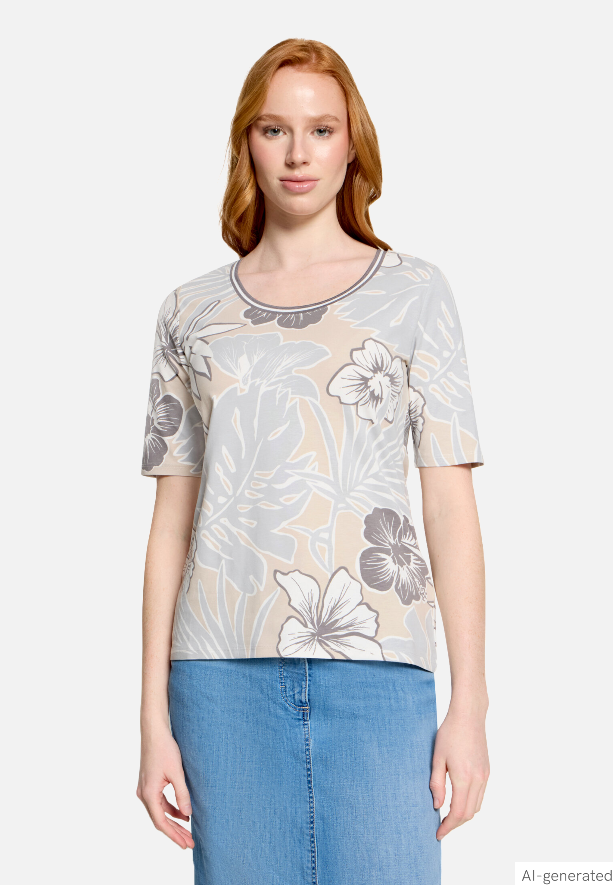 Basic Shirt mit Blumenprint