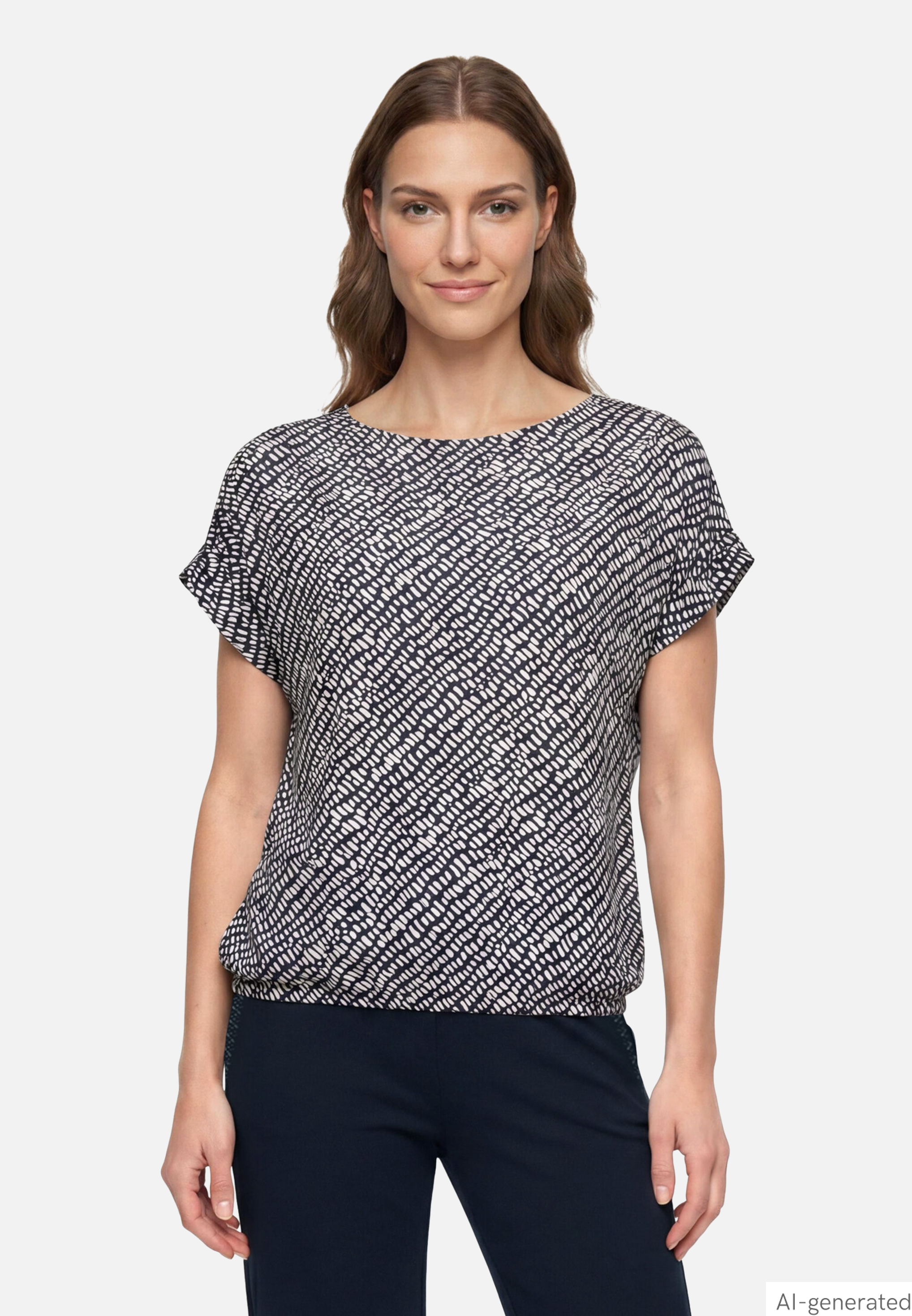 Print-Shirt mit Gummizug
