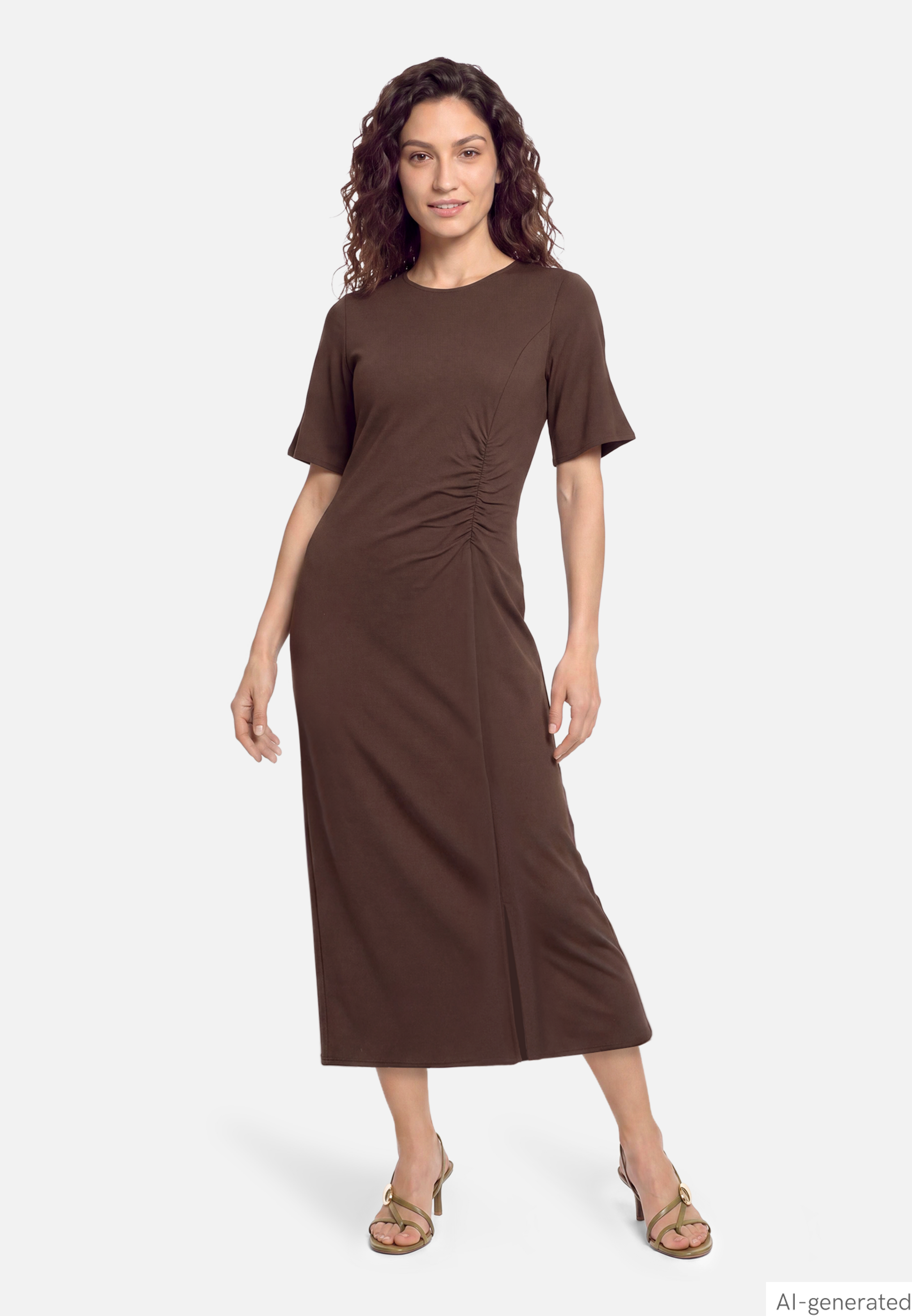 Midikleid mit Raffung