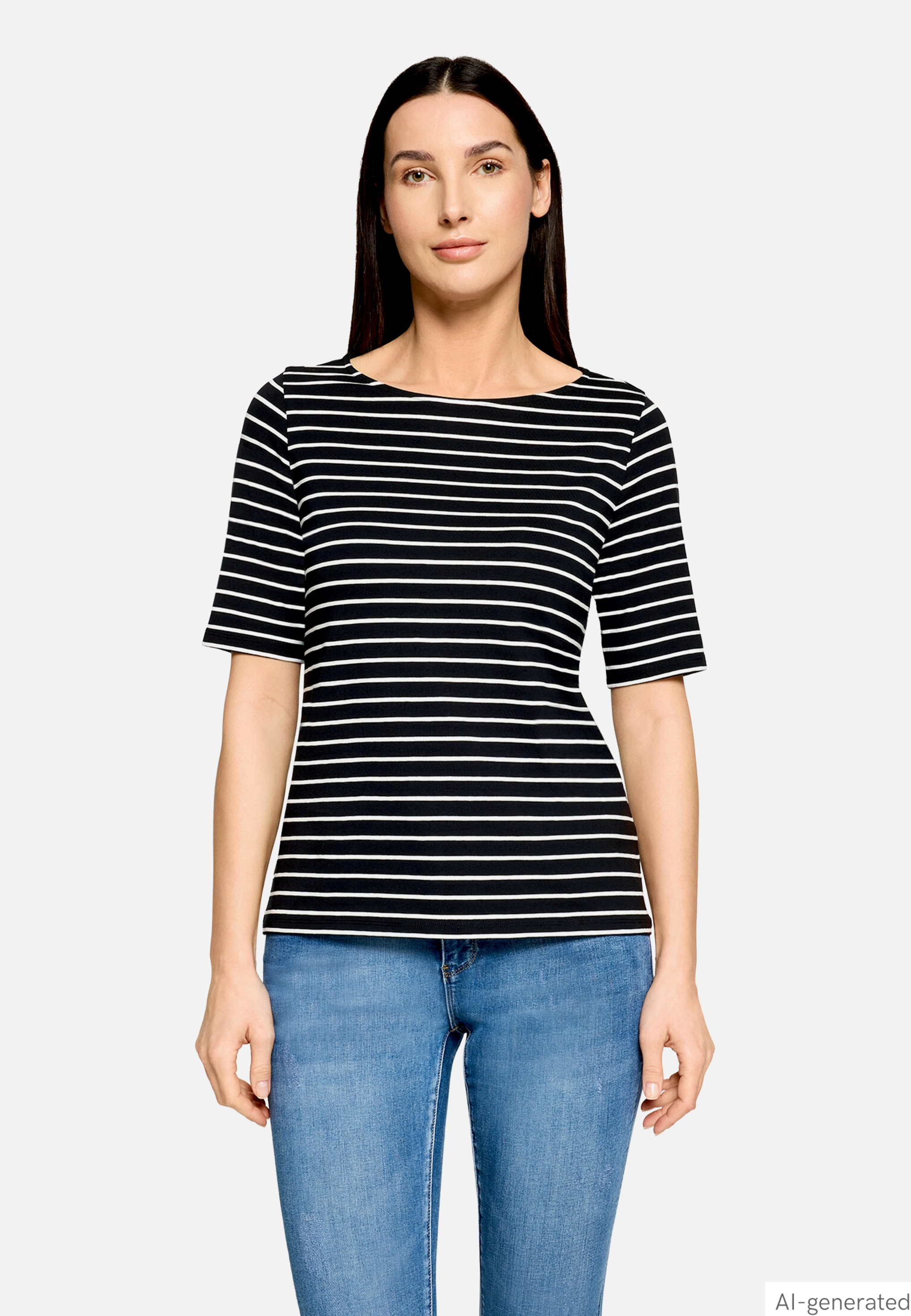 Ringelshirt mit U-Boot-Ausschnitt