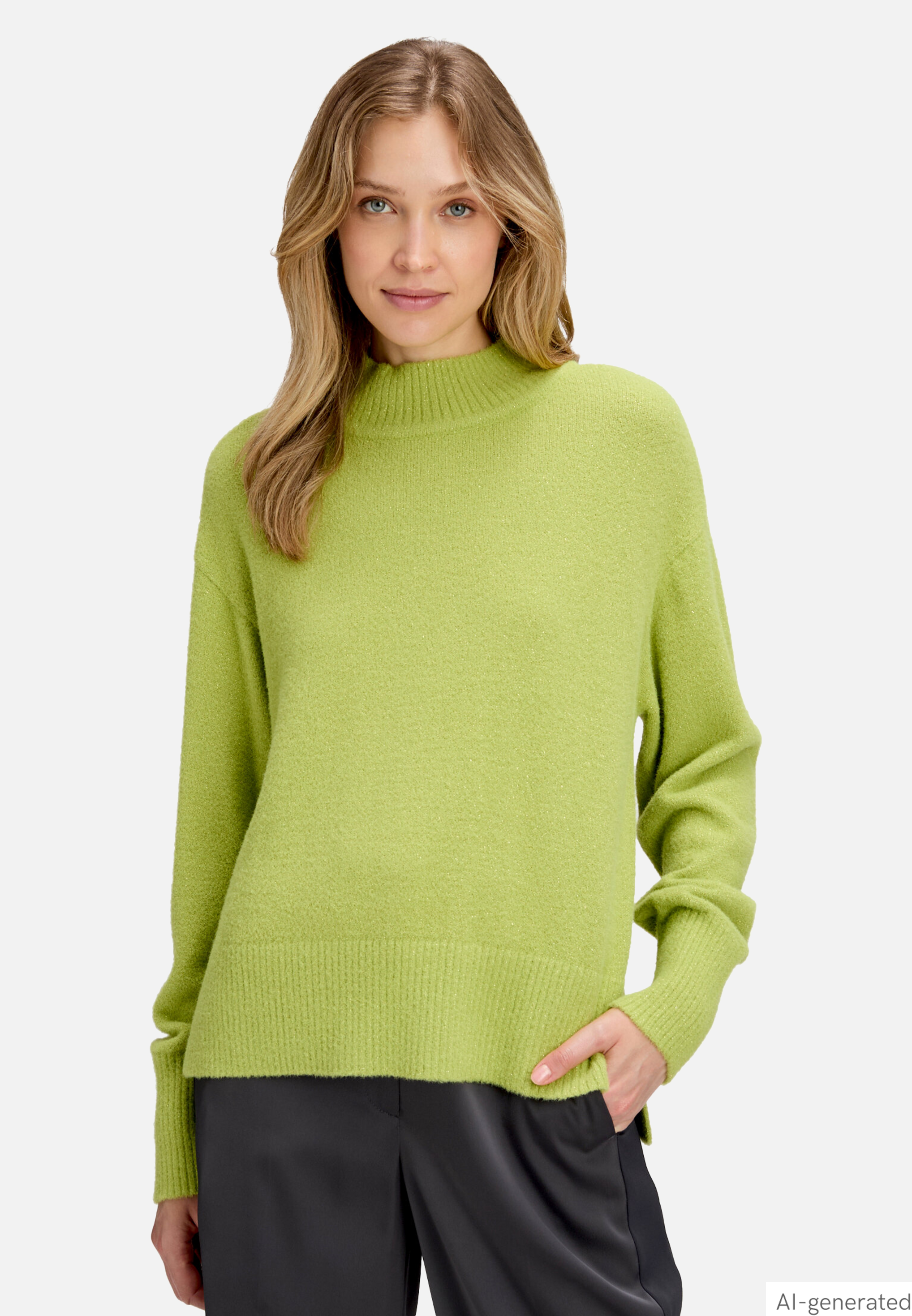 Strickpullover mit Lurexfaden