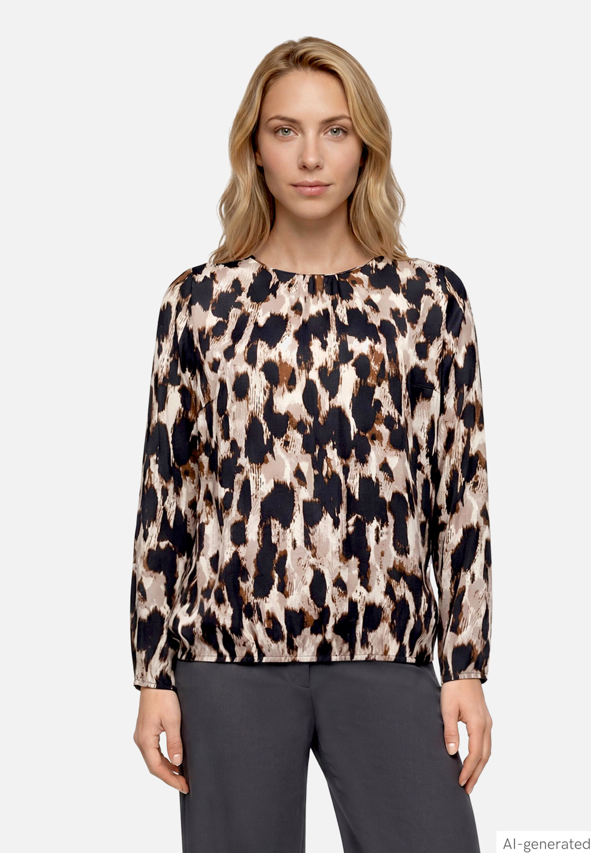 Schlupfbluse mit Leoprint