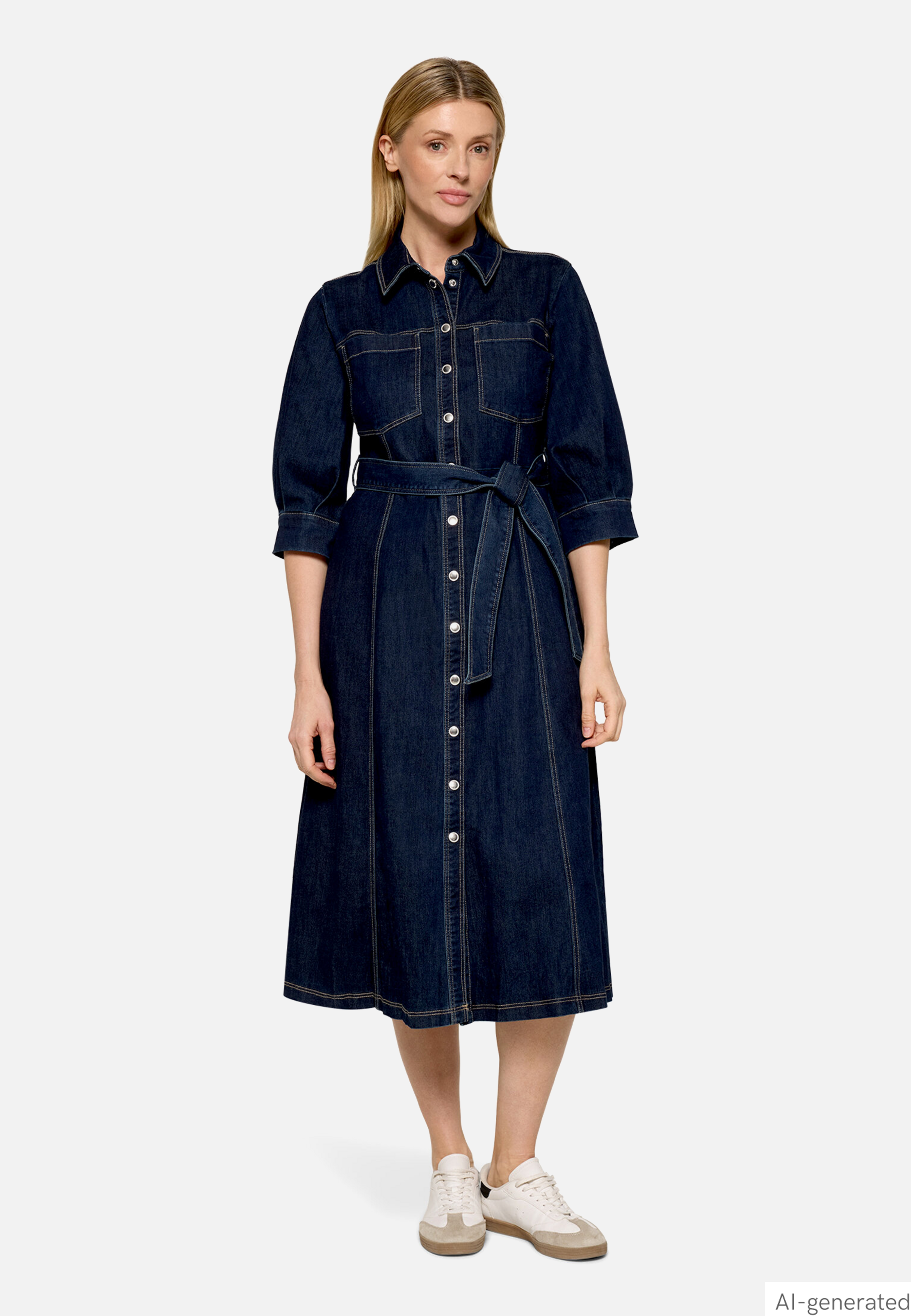 Hemdblusenkleid mit Knopfleiste