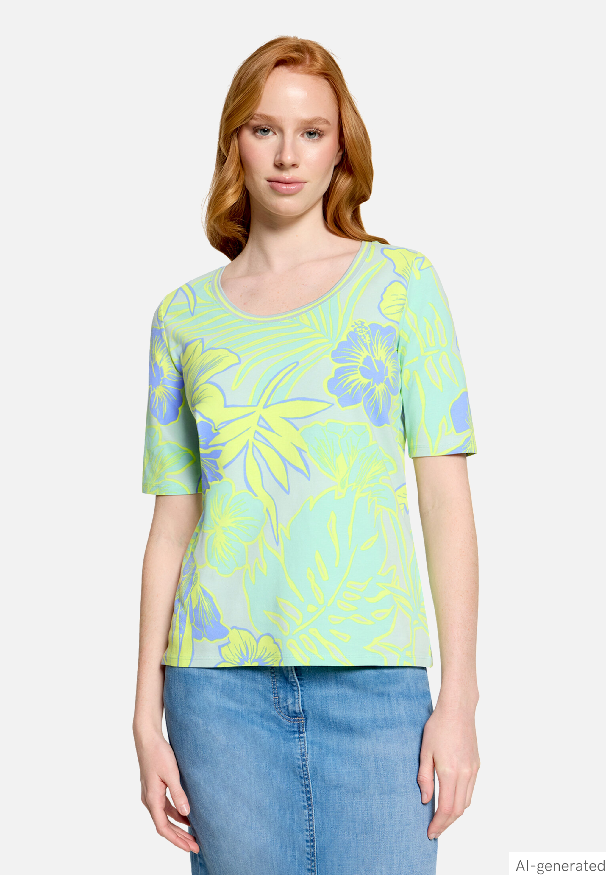 Basic Shirt mit Blumenprint