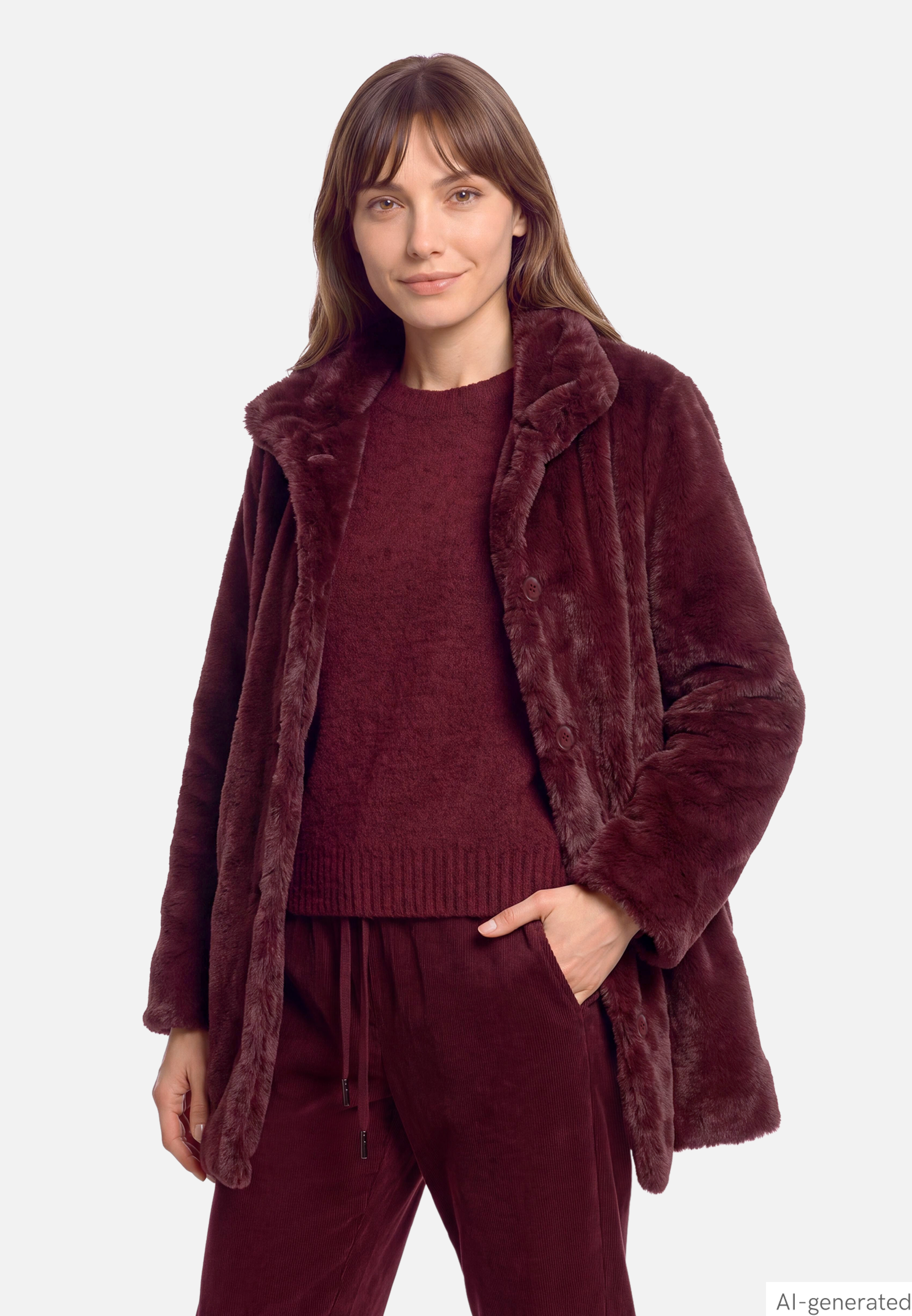 Outdoorjacke mit Kunstfellkragen