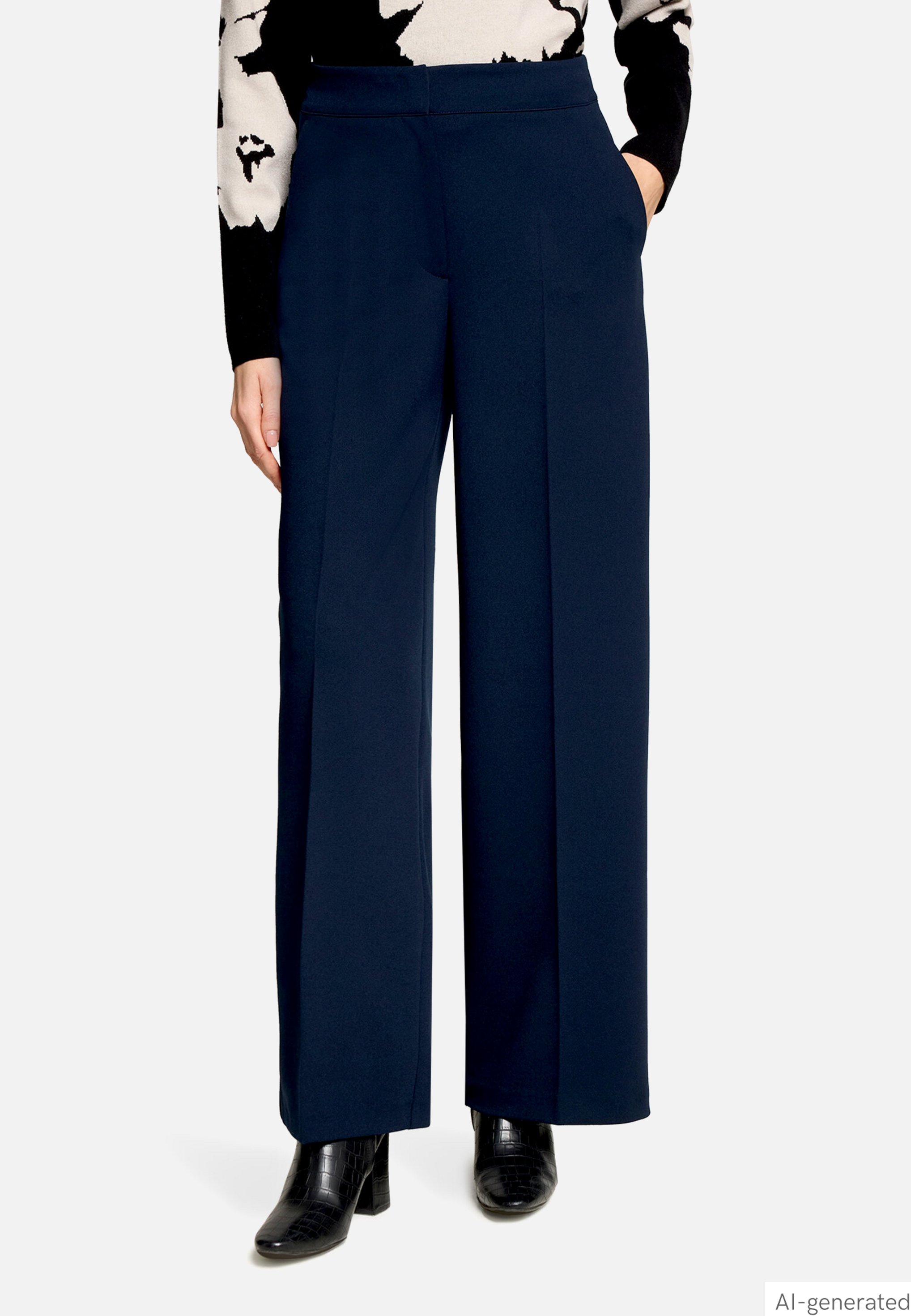 Marlene-Hose Wideleg mit Bügelfalte