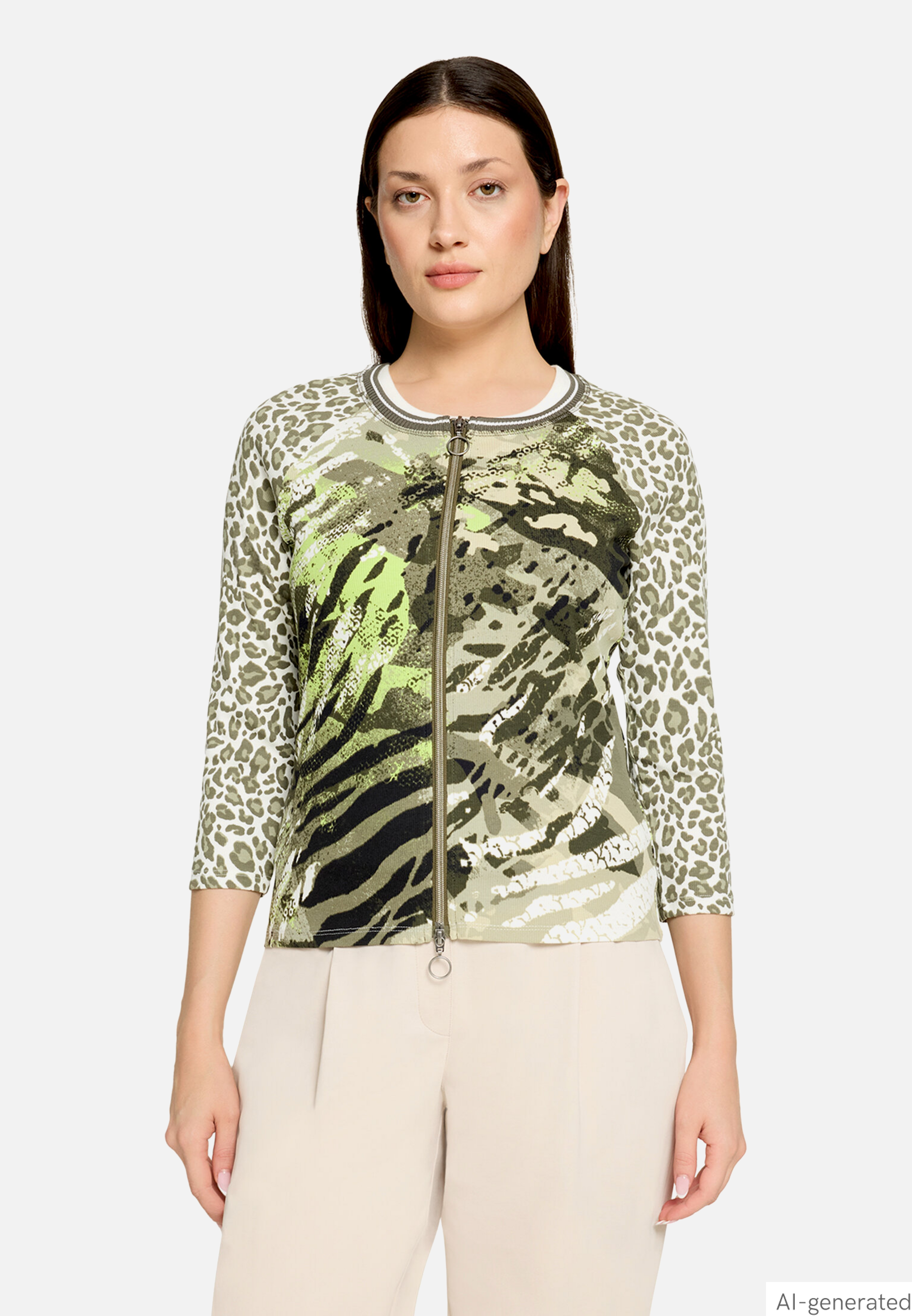 Shirtjacke mit Rippenstruktur