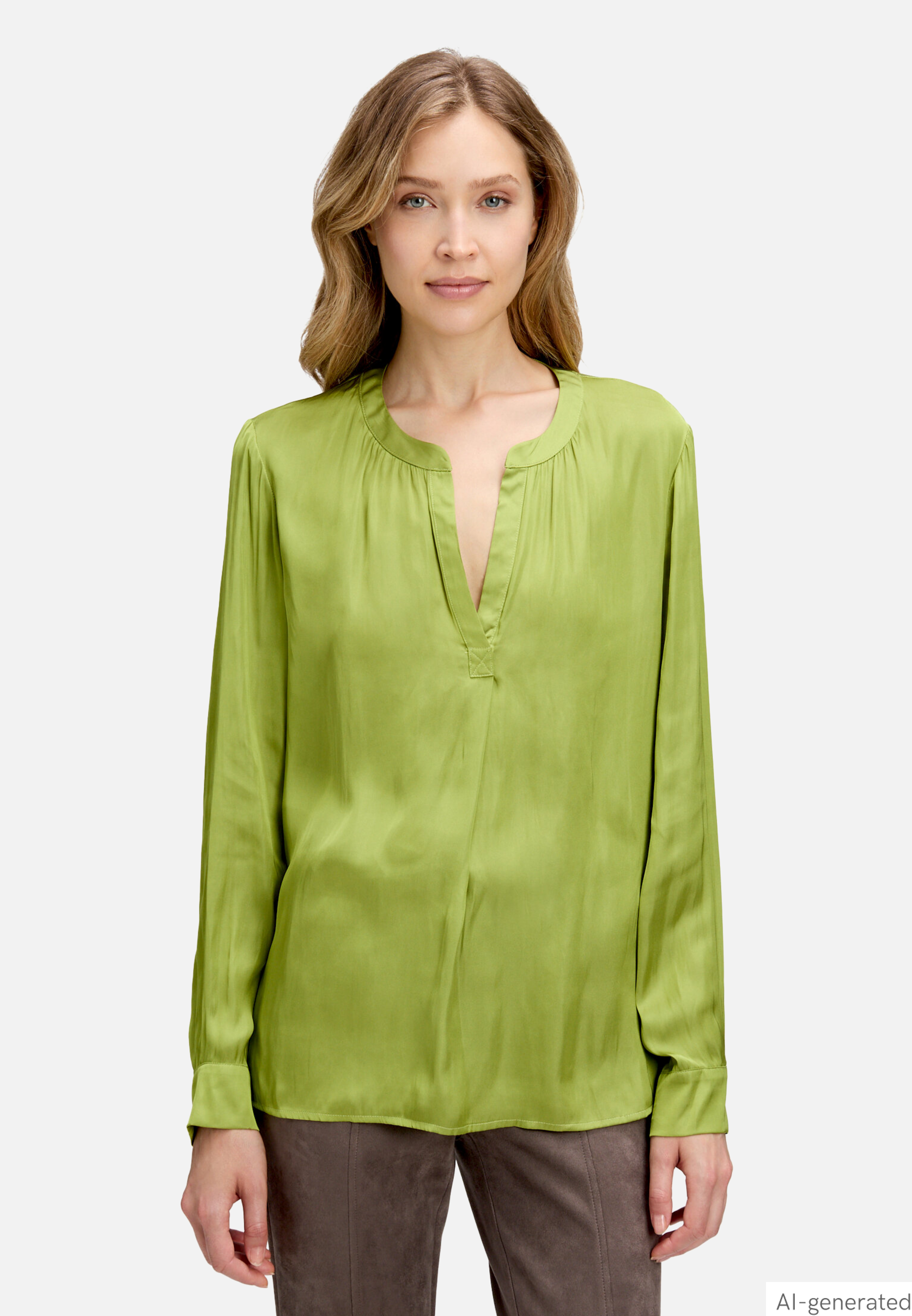 Satin-Bluse langarm