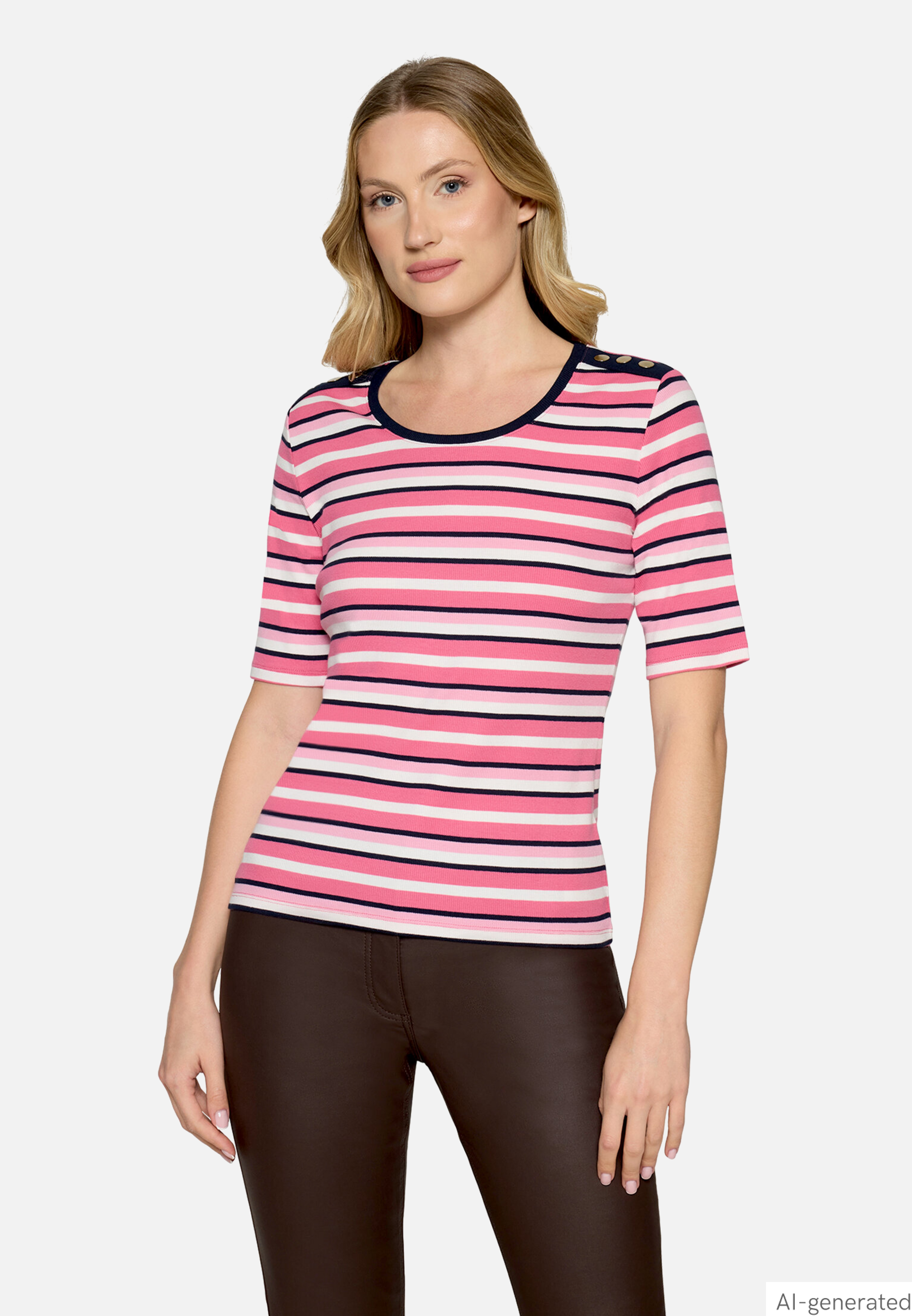 Basic Shirt mit Rippenstruktur