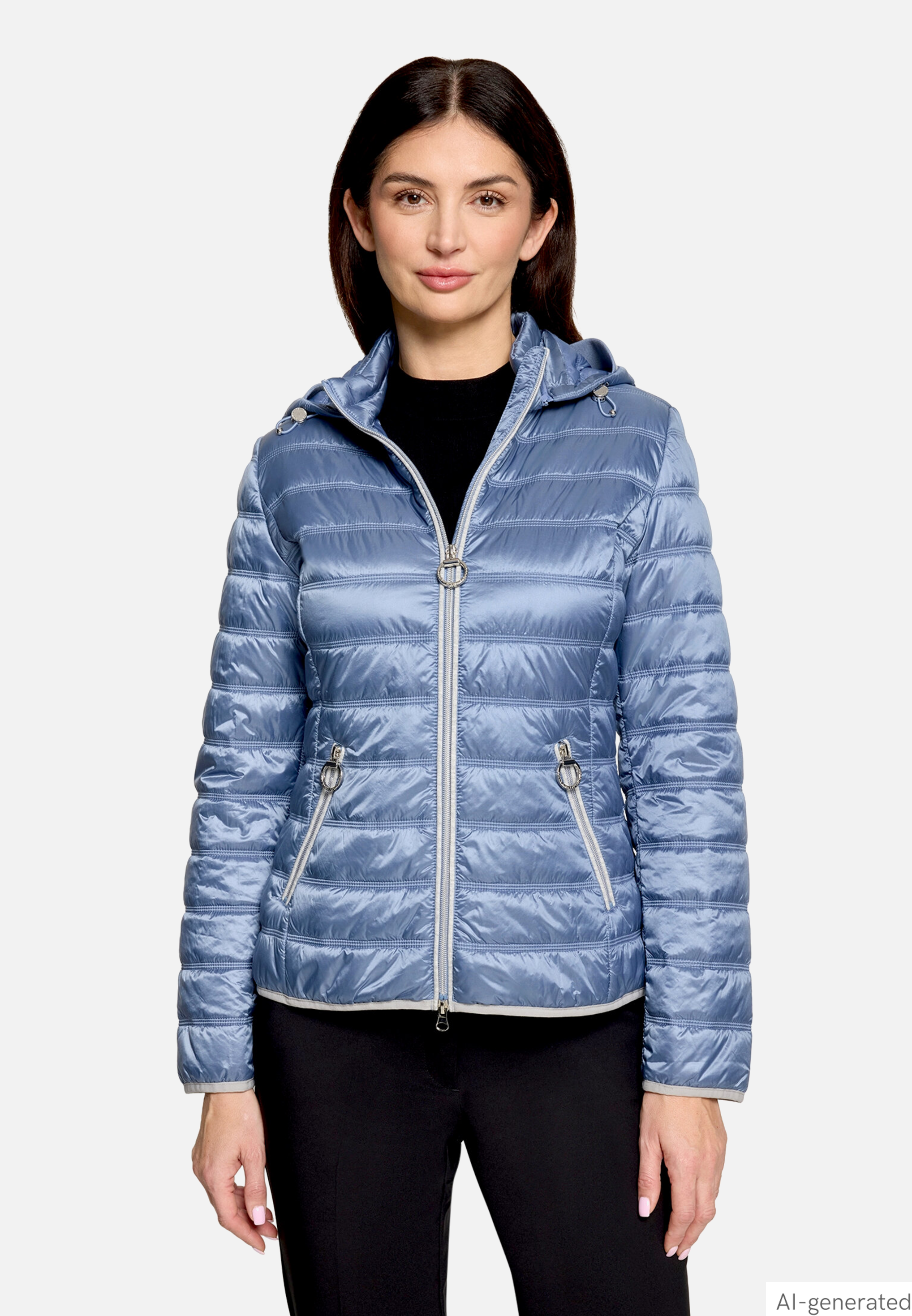 Steppjacke mit abnehmbarer Kapuze