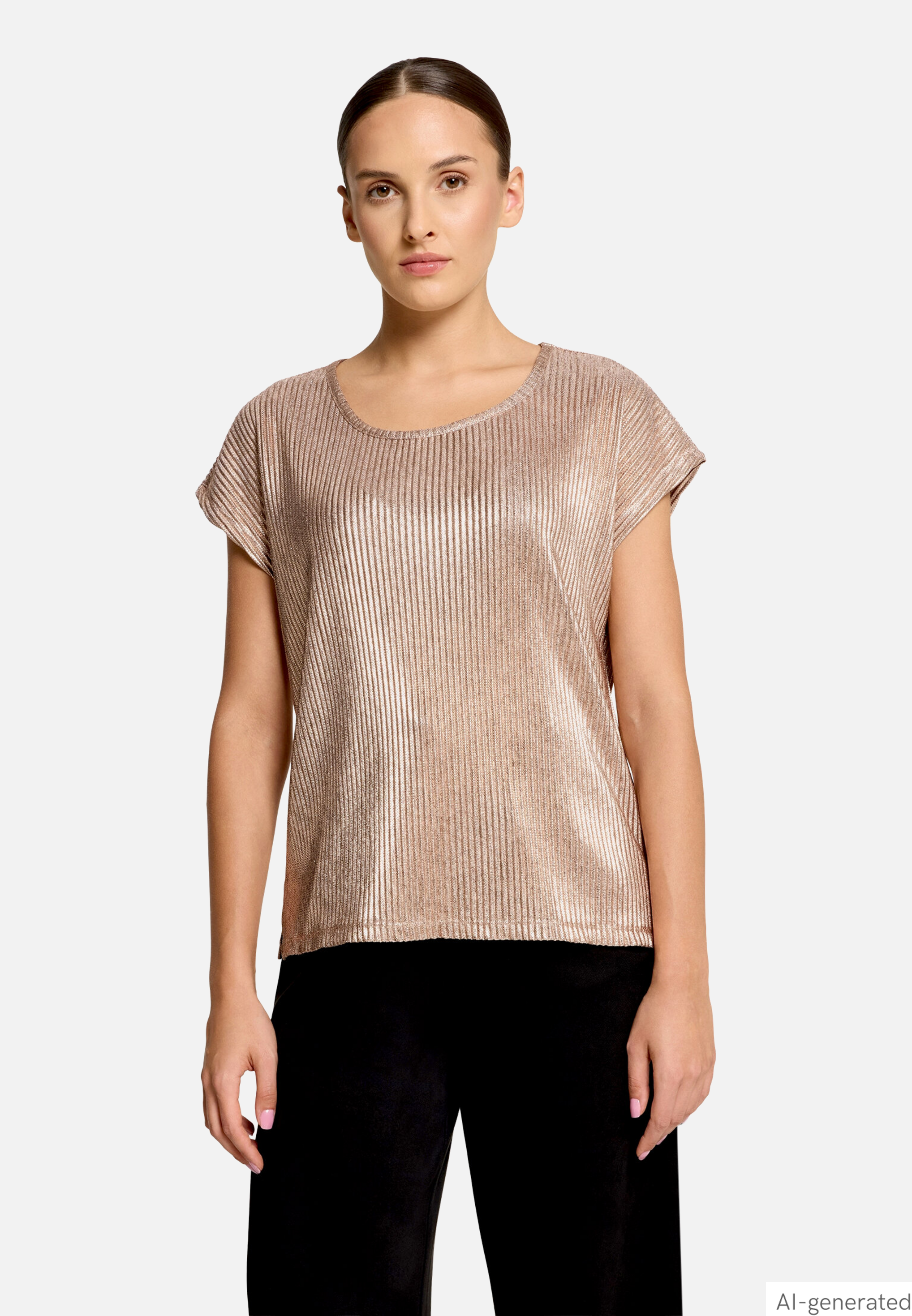 Casual-Shirt mit Glanzeffekt
