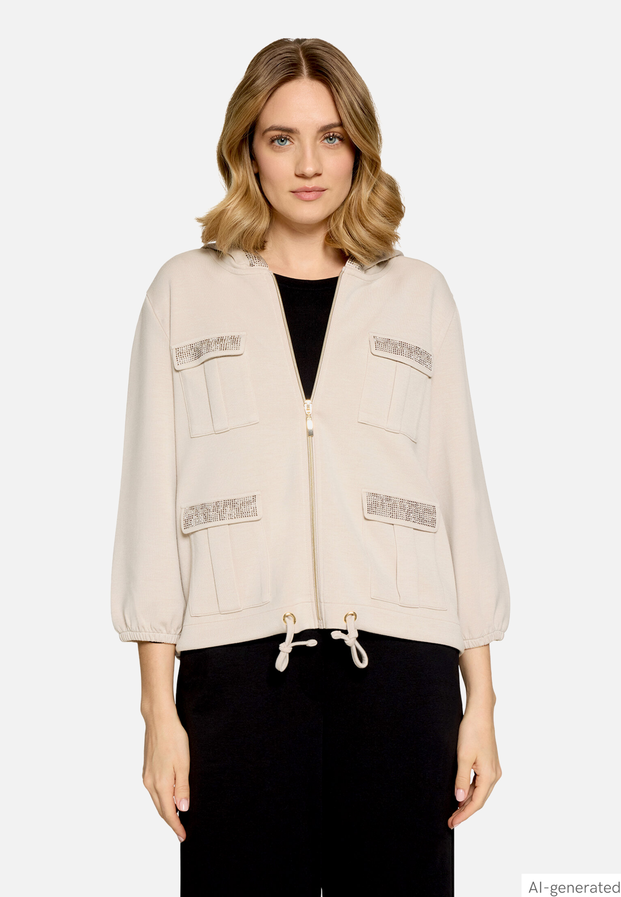 Shirtjacke mit Kapuze