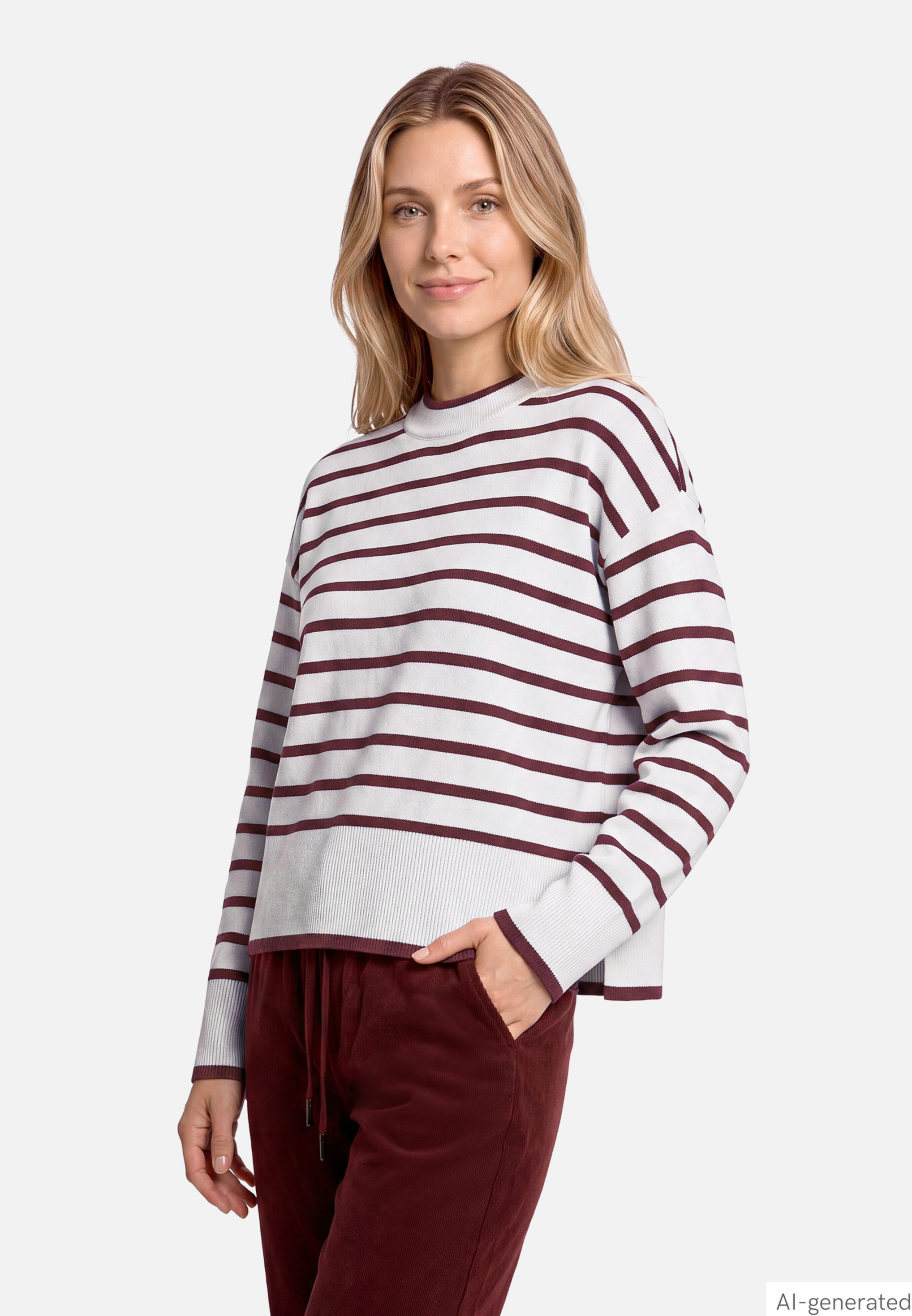 Strickpullover mit Streifen