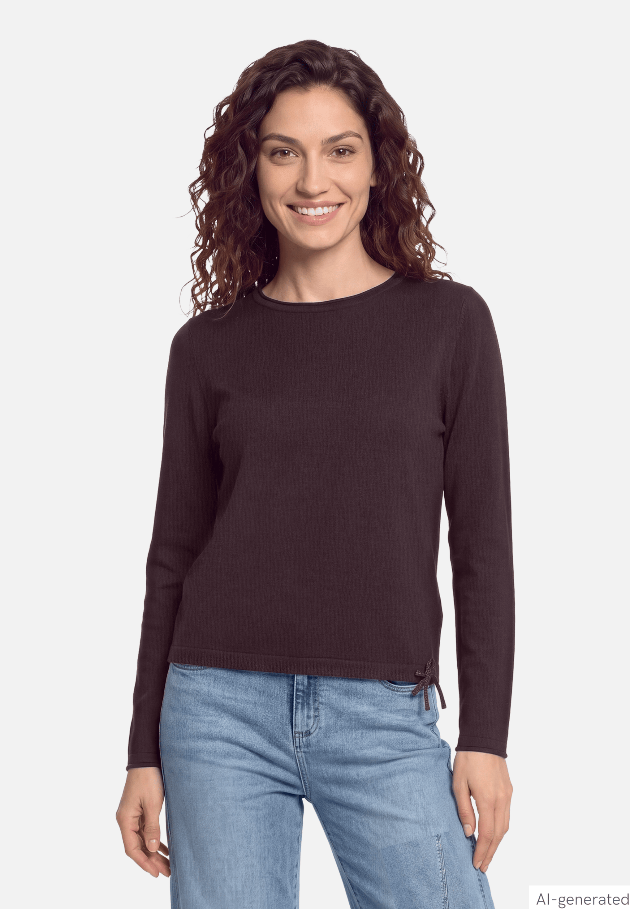 Strickpullover mit Rundhalsausschnitt