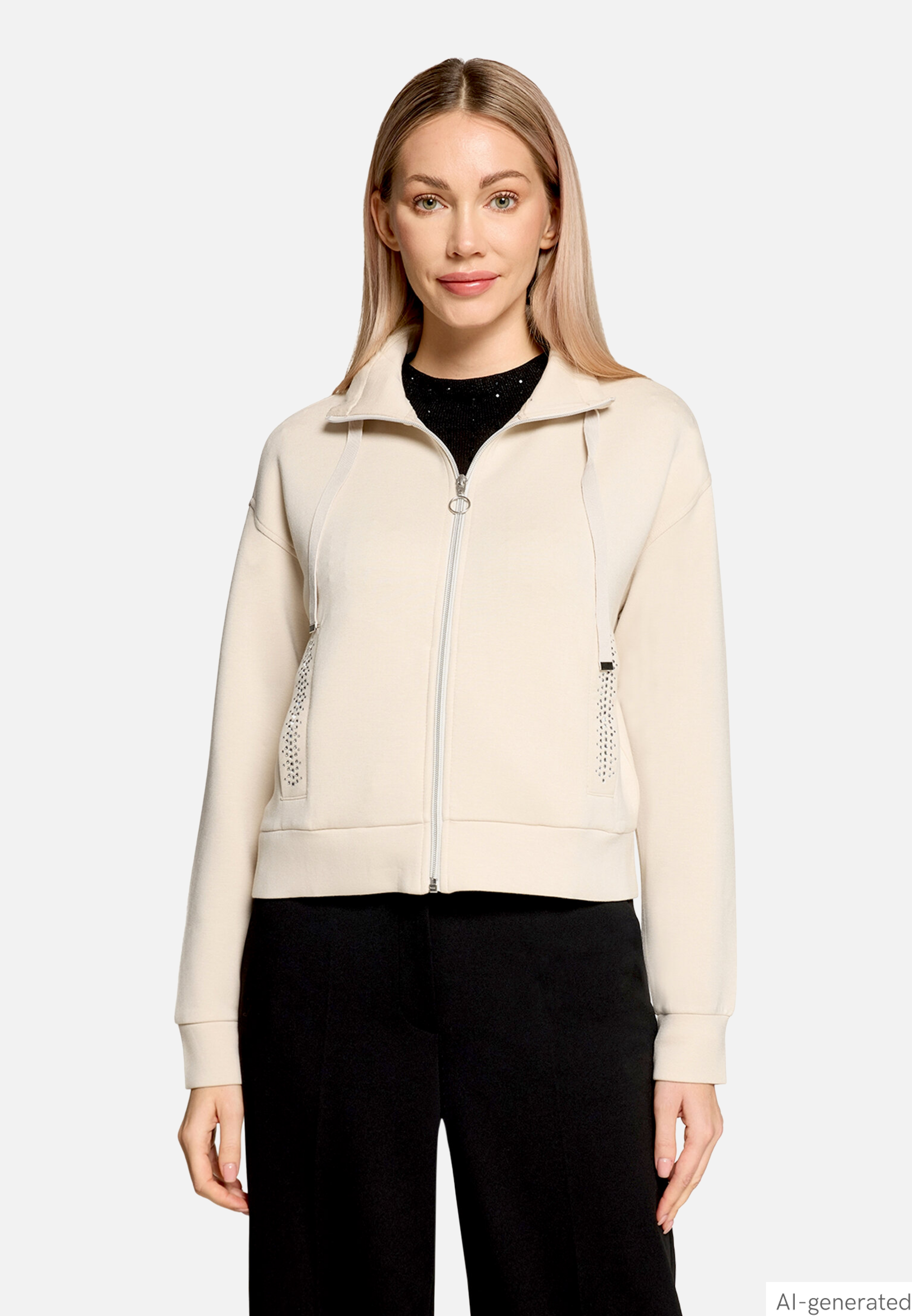 Shirtjacke mit Rippenstruktur