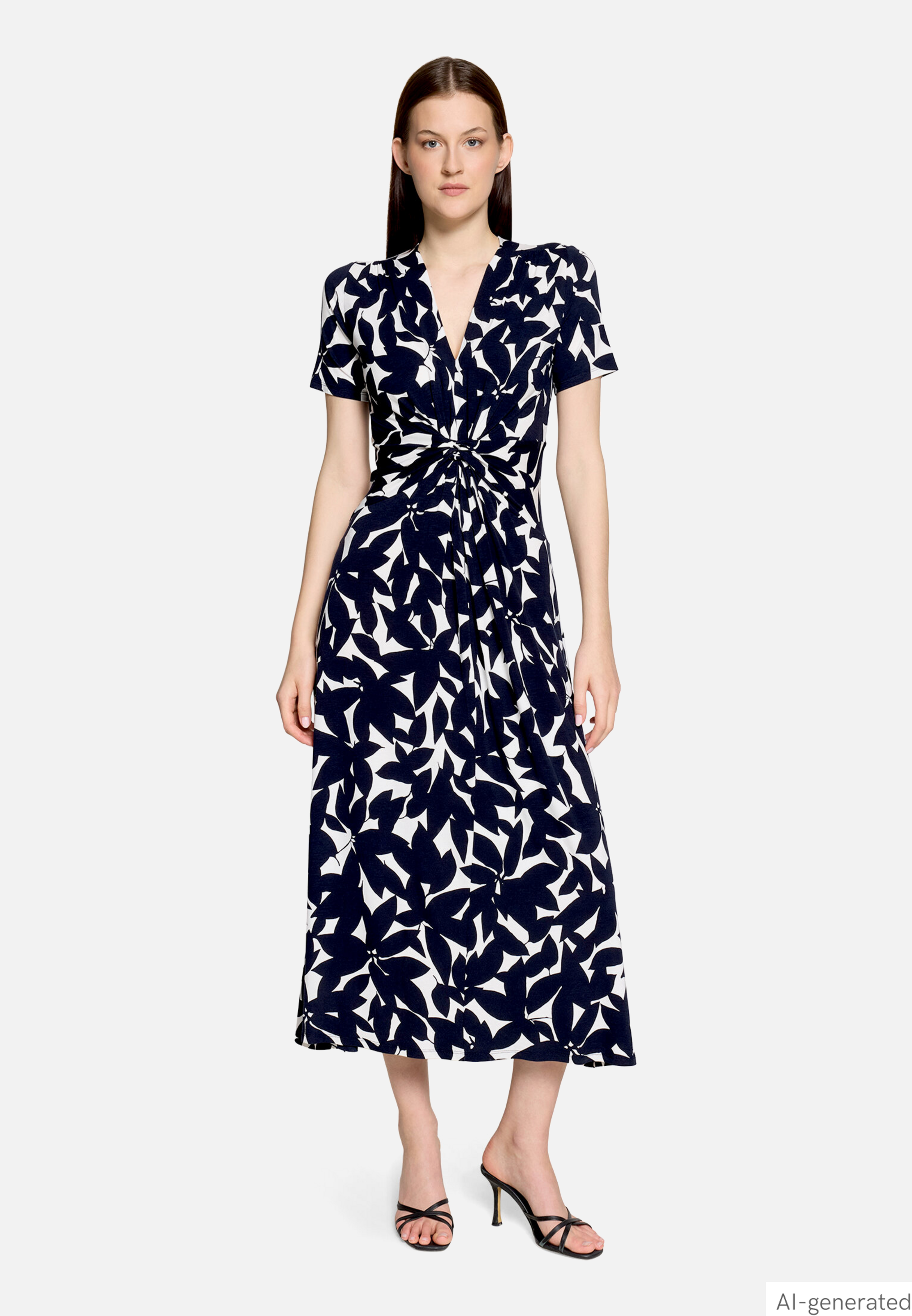 Midikleid mit Raffung