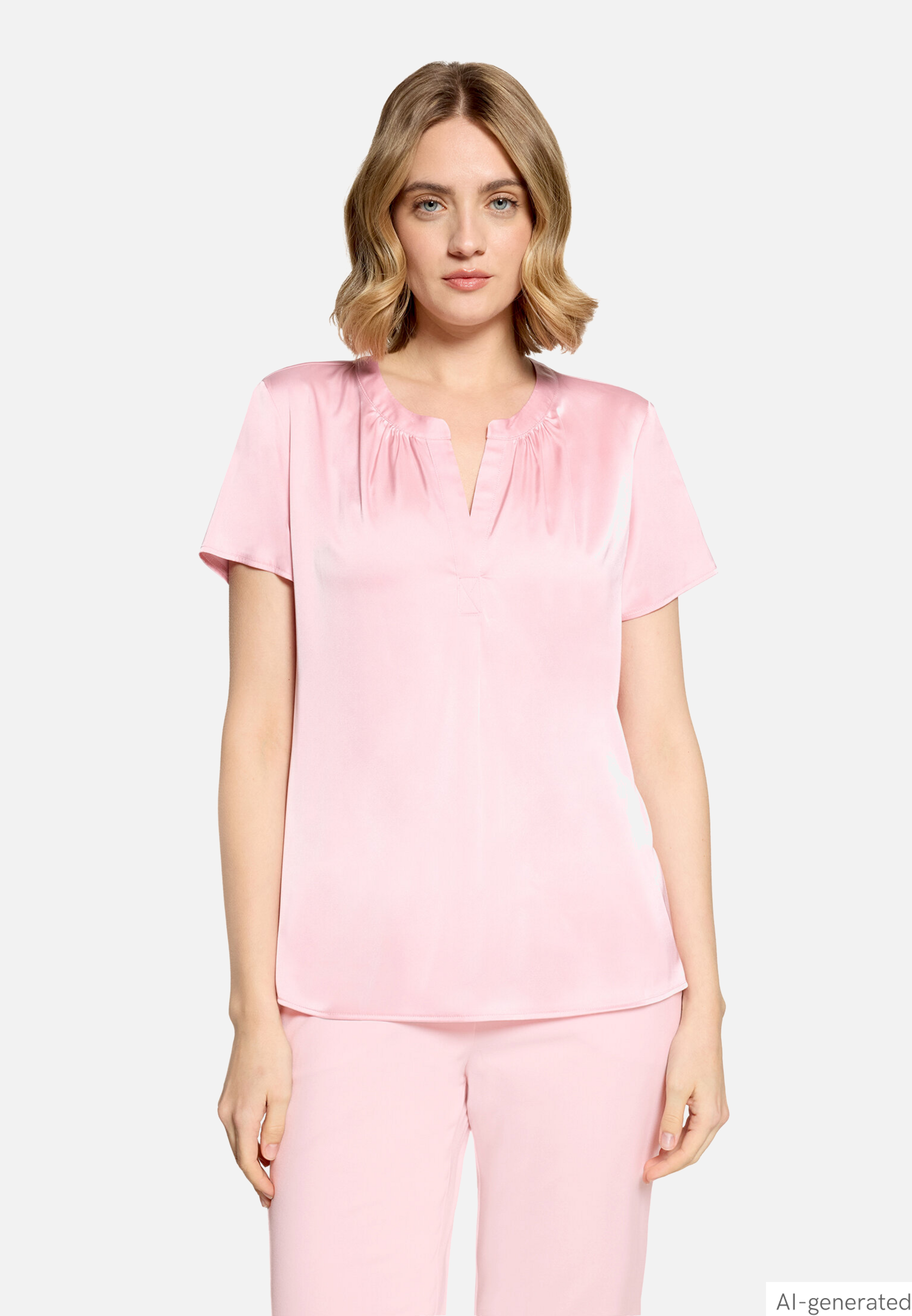 Satin-Bluse kurzarm