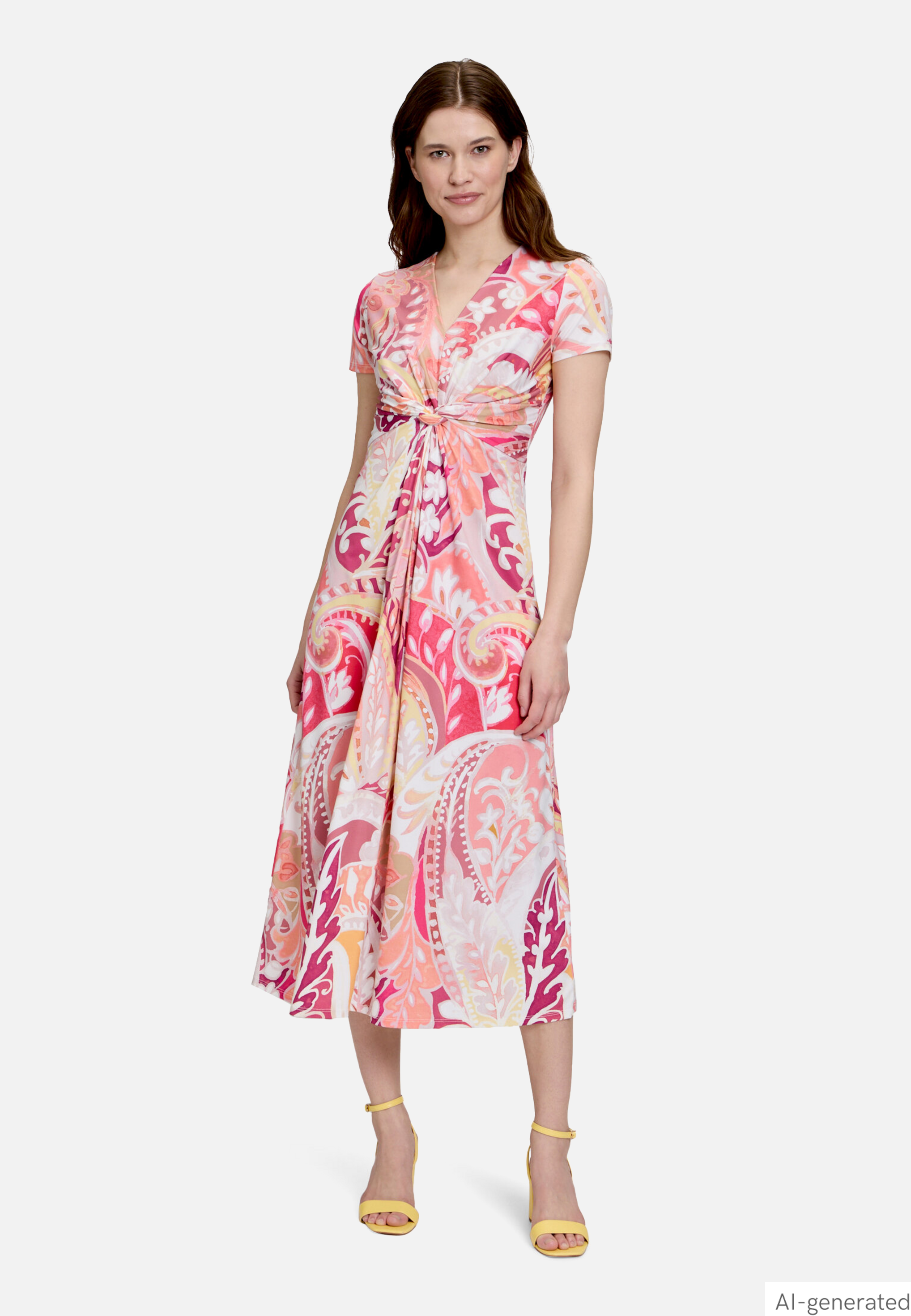 Midikleid mit Raffung