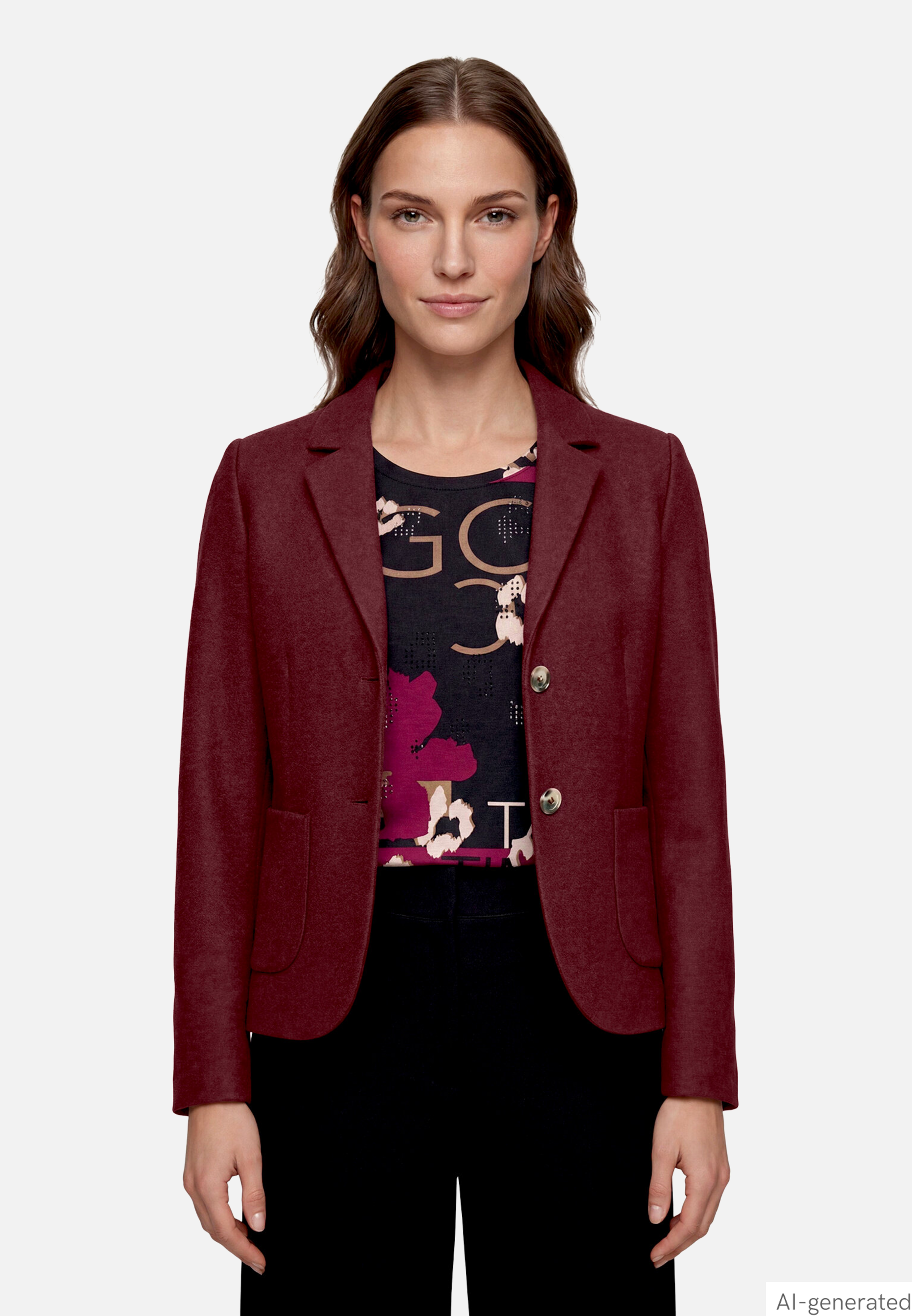 Wollblazer mit aufgesetzten Taschen