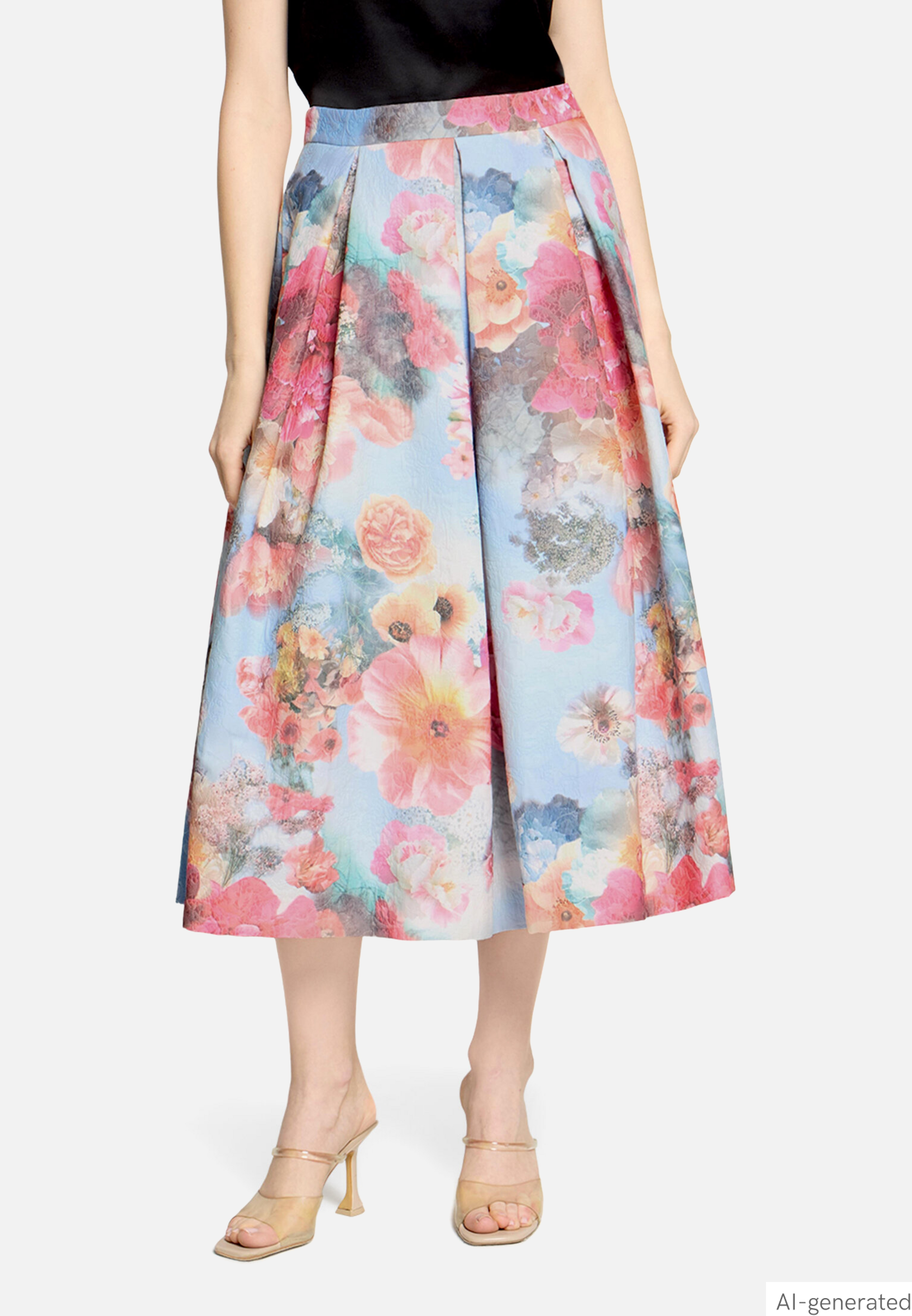 Faltenrock mit Jacquard