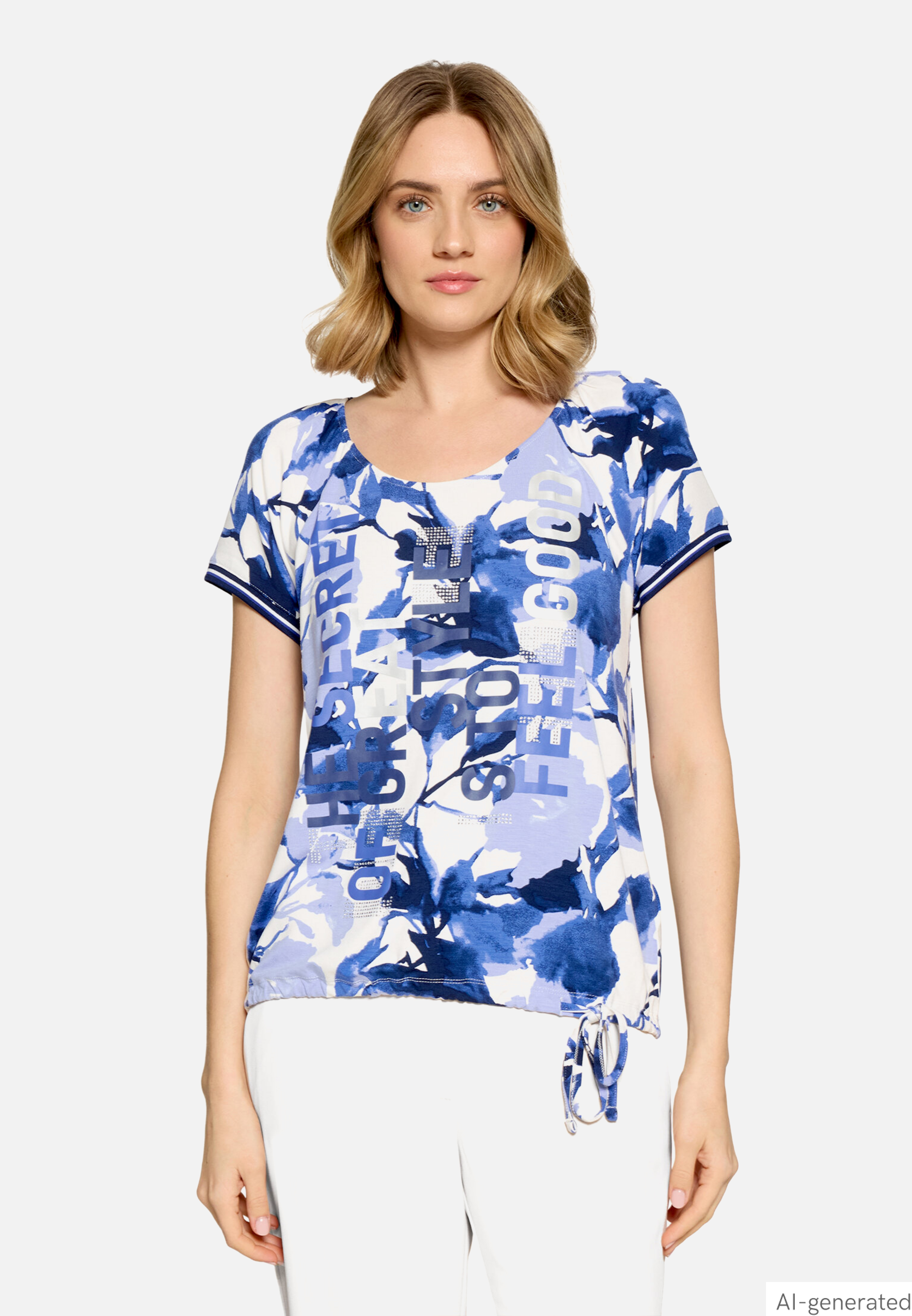 Printshirt mit Raffung