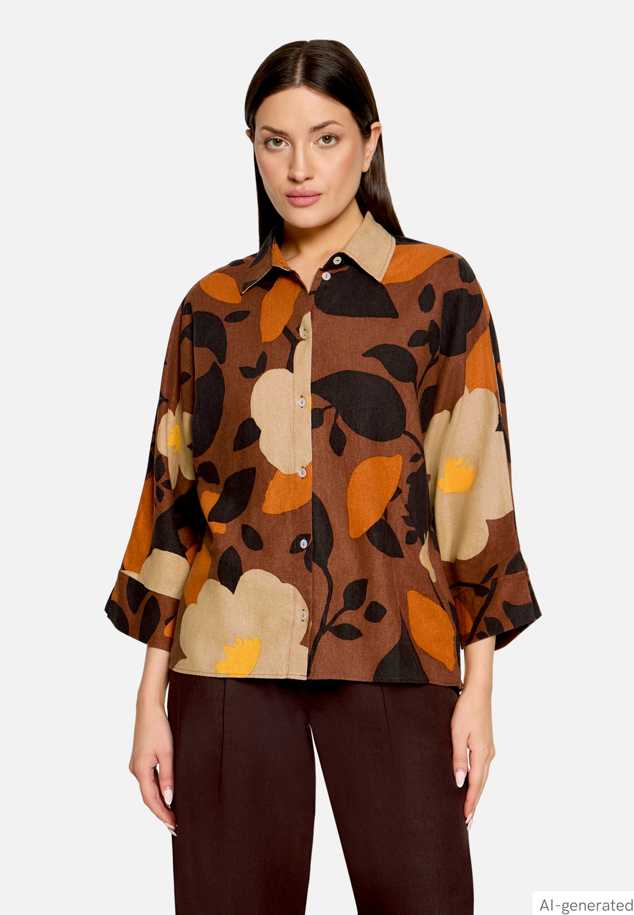 Oversize-Bluse mit Muster