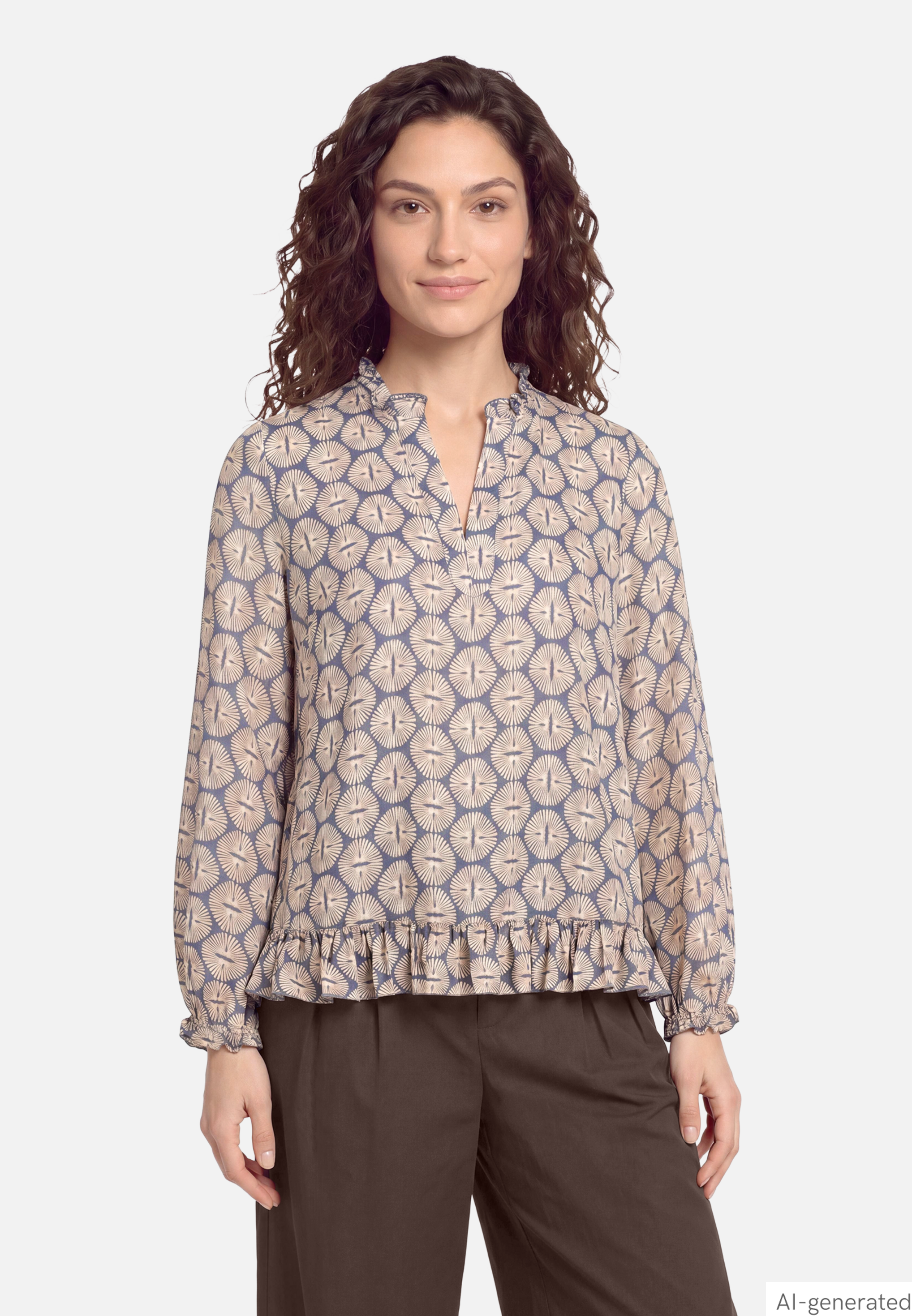 Casual-Bluse mit Raffung