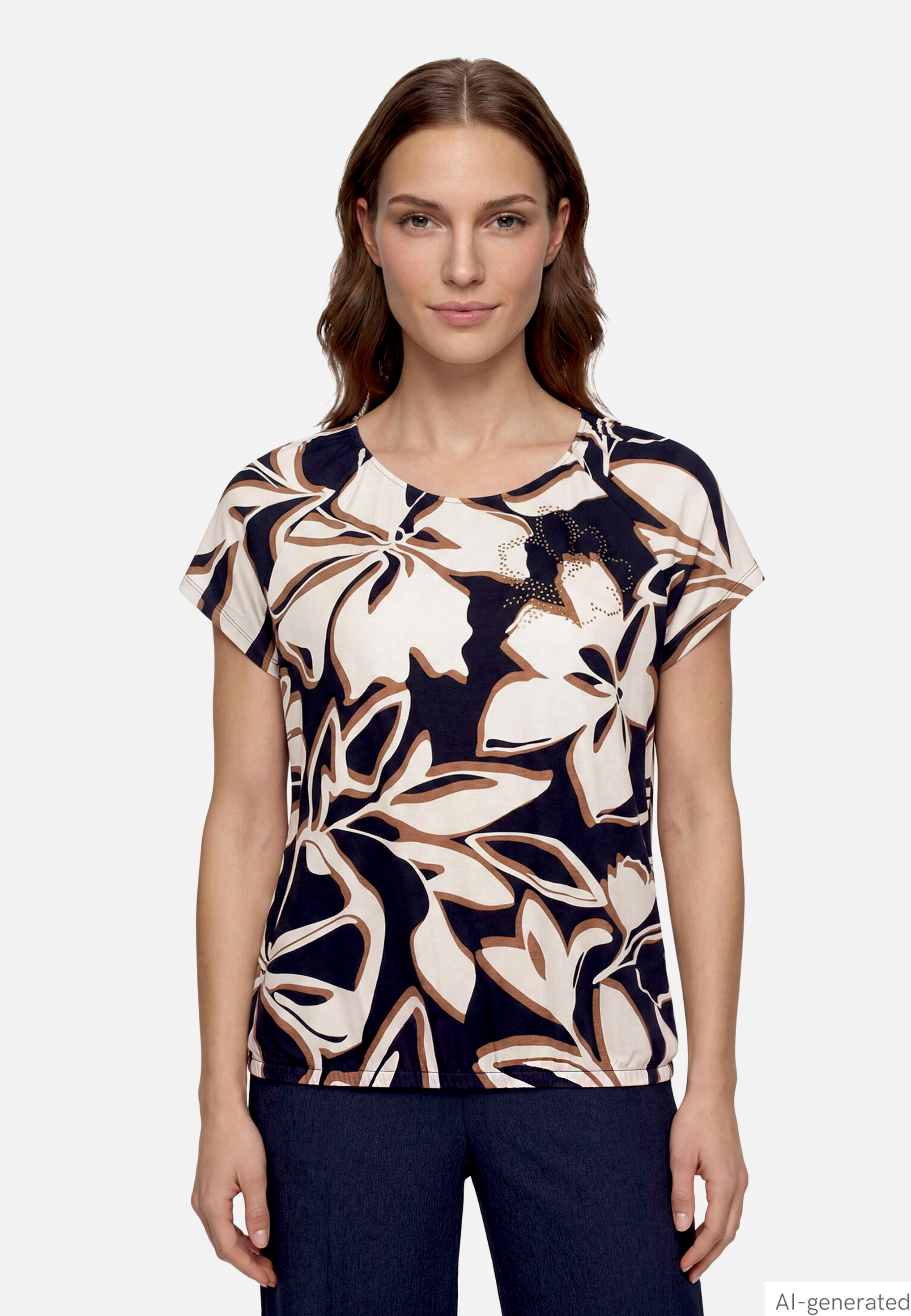 Print-T-Shirt mit Glitzer