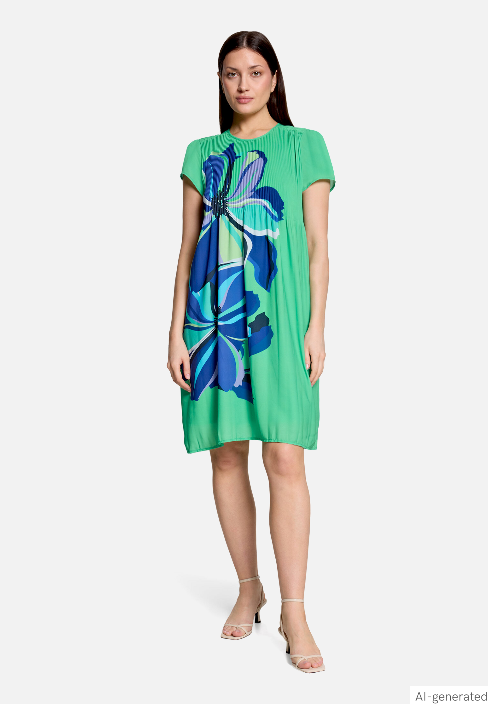 Plisseekleid kurzarm