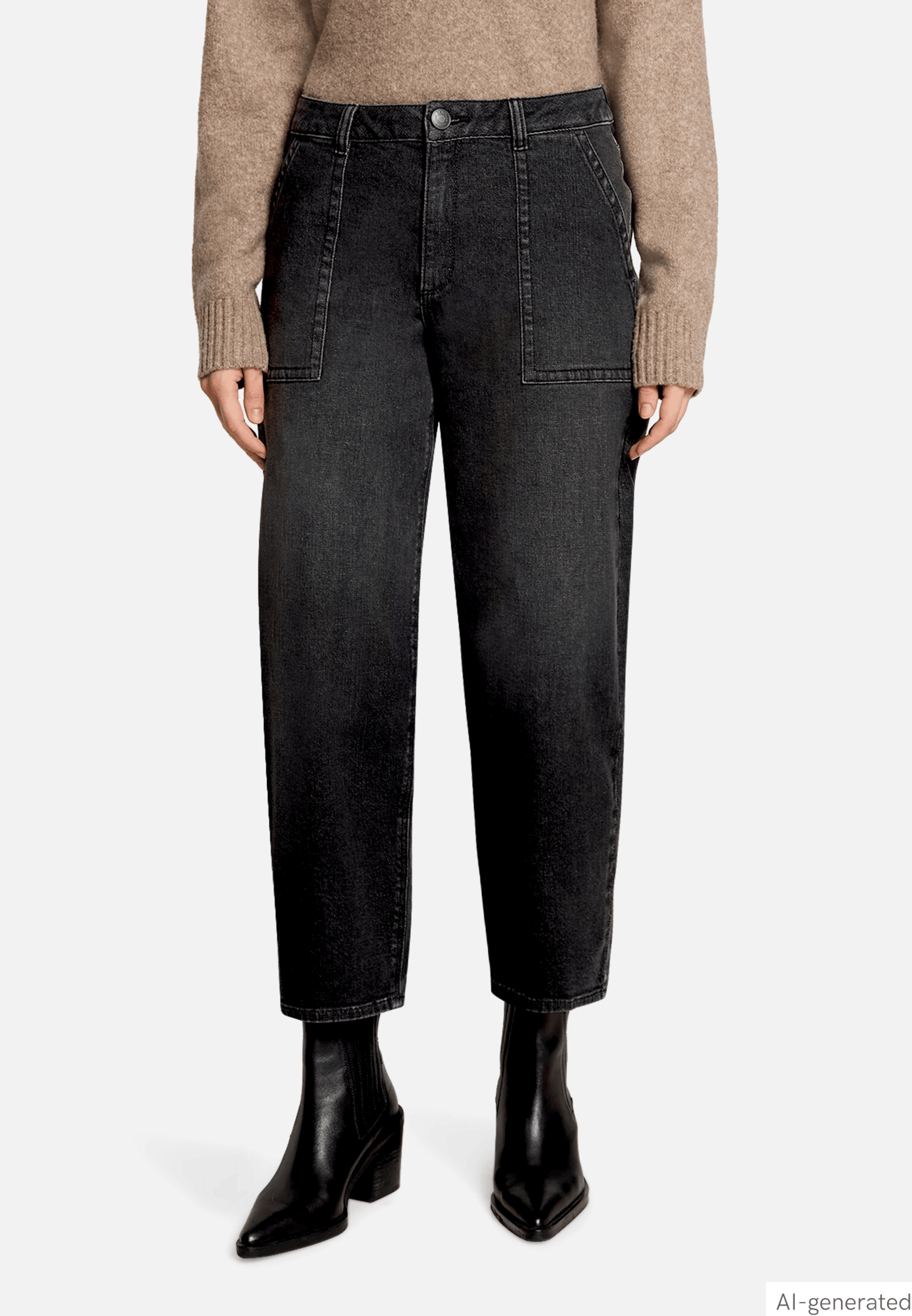 Baggy-Jeans mit Waschung