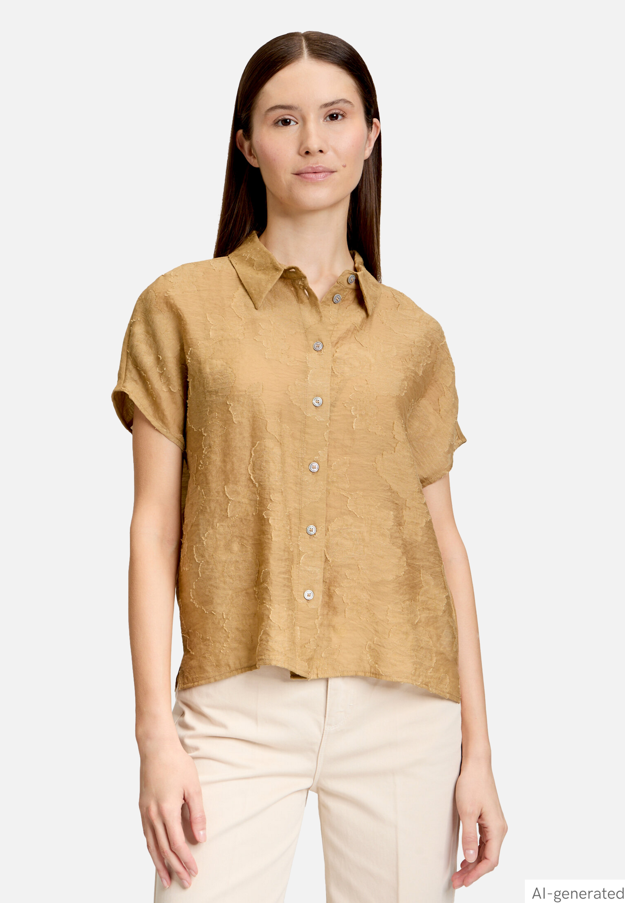 Oversize-Bluse mit überschnittenen Ärmeln