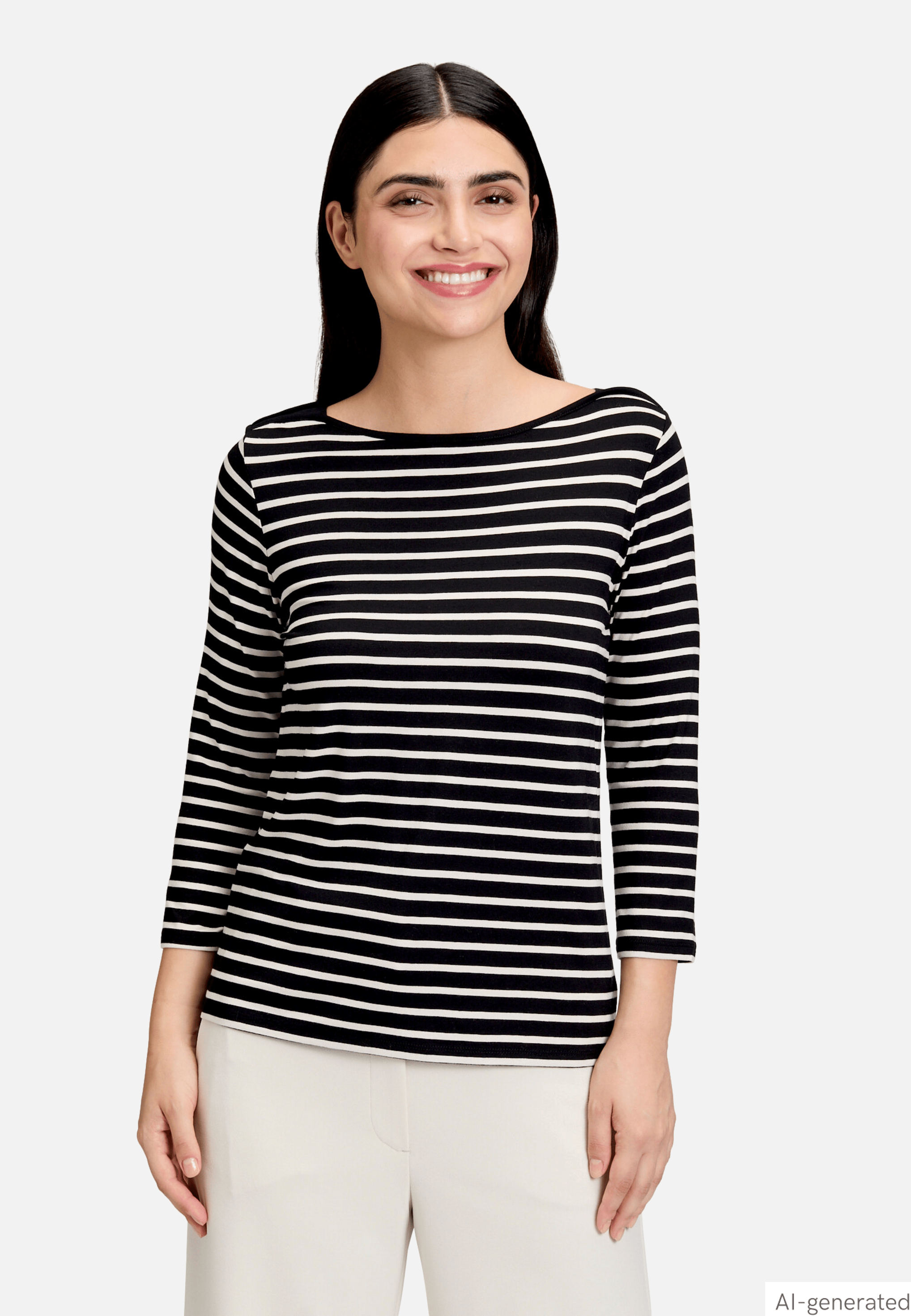 Ringelshirt mit U-Boot-Ausschnitt