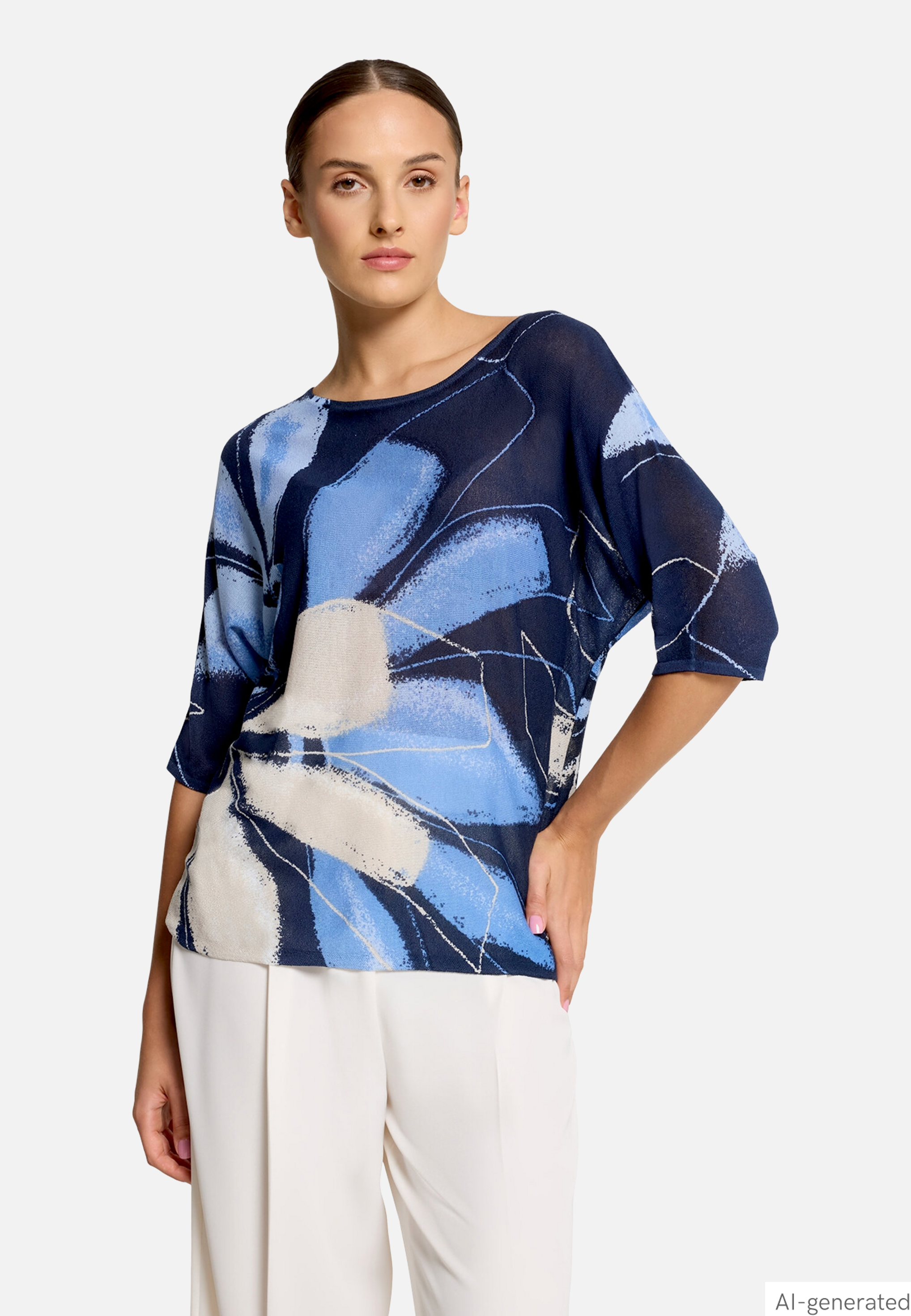 Feinstrickpullover mit Print