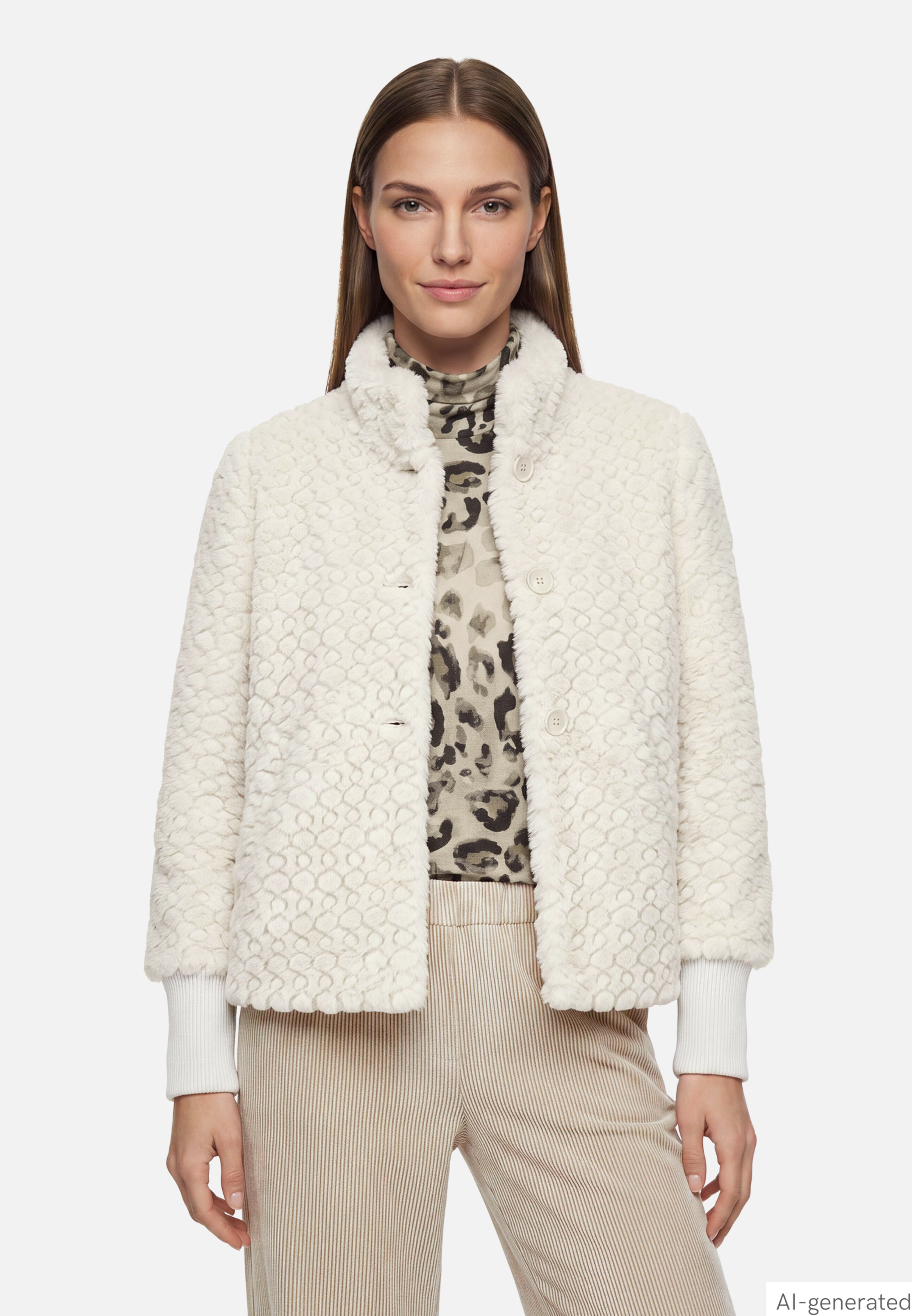 Plüschjacke  mit Knöpfen