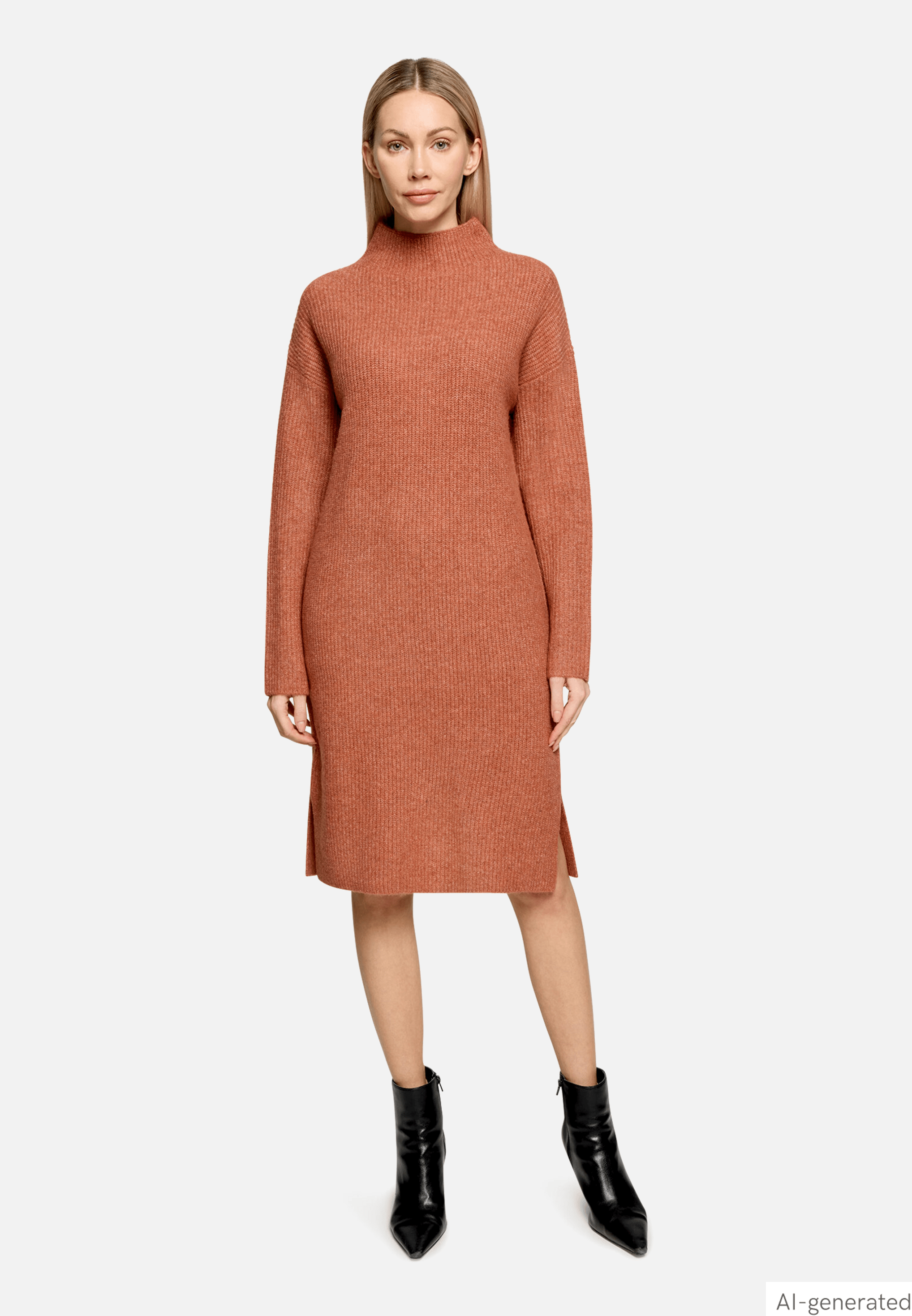 Strickkleid mit Stehkragen