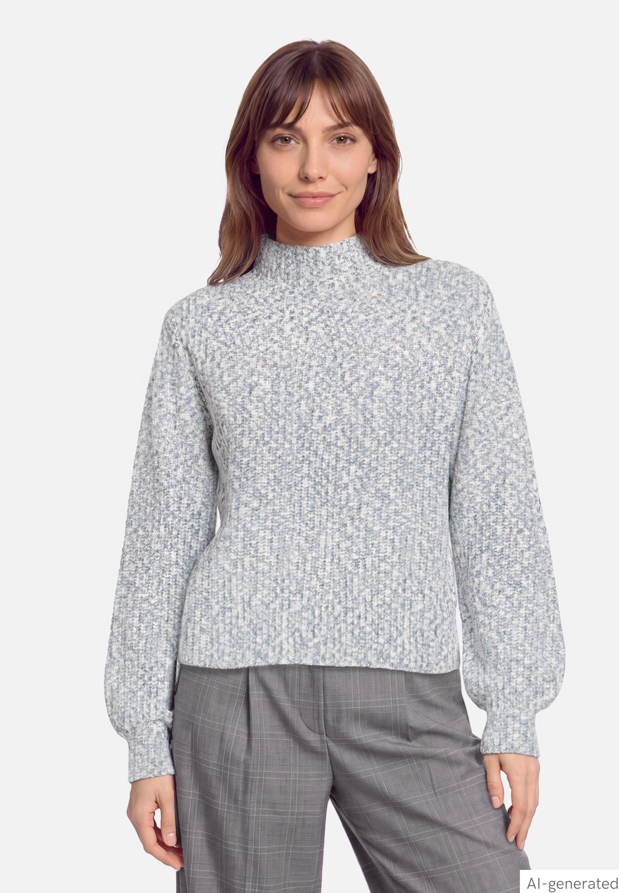 Strickpullover mit Stehkragen