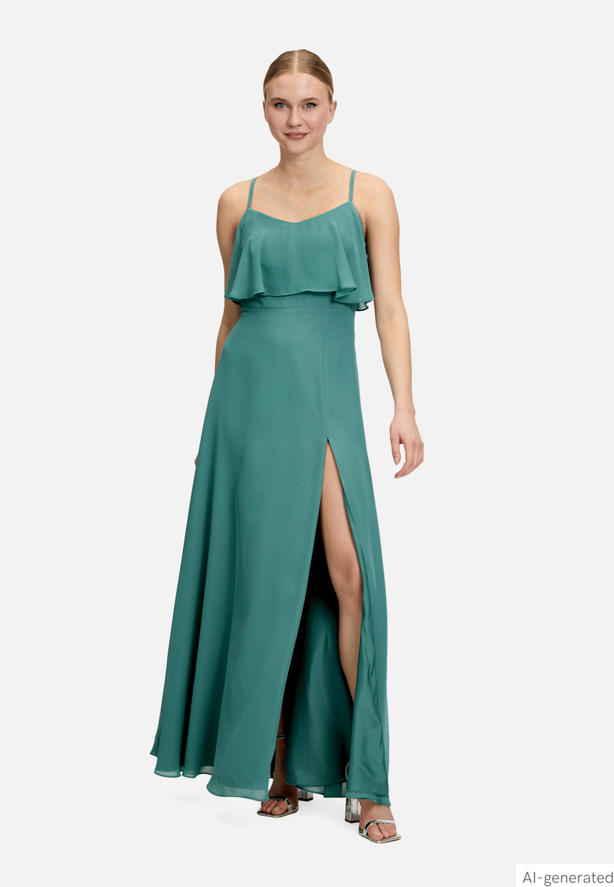 Abendkleid mit Volant