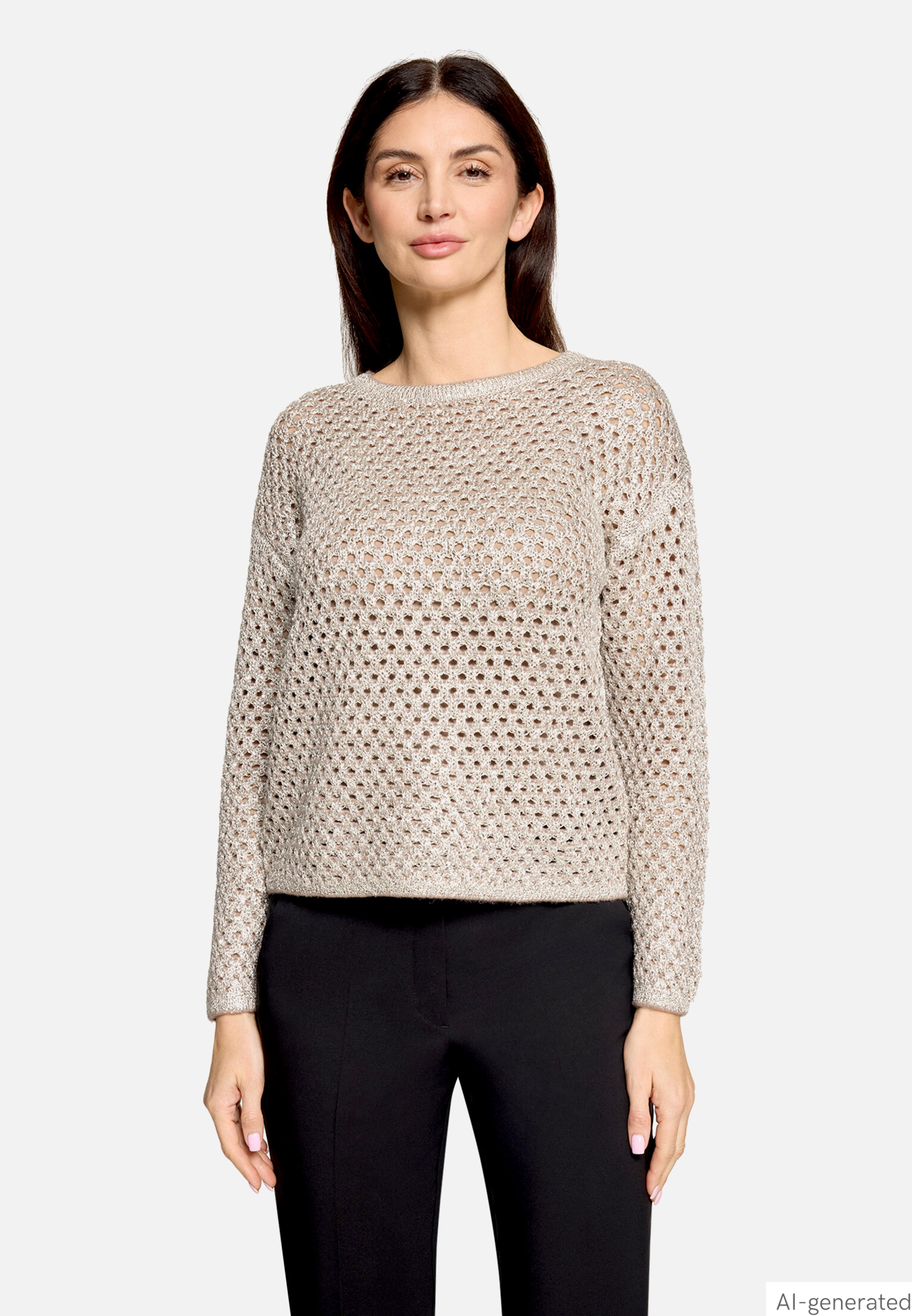 Strickpullover mit Lochmuster