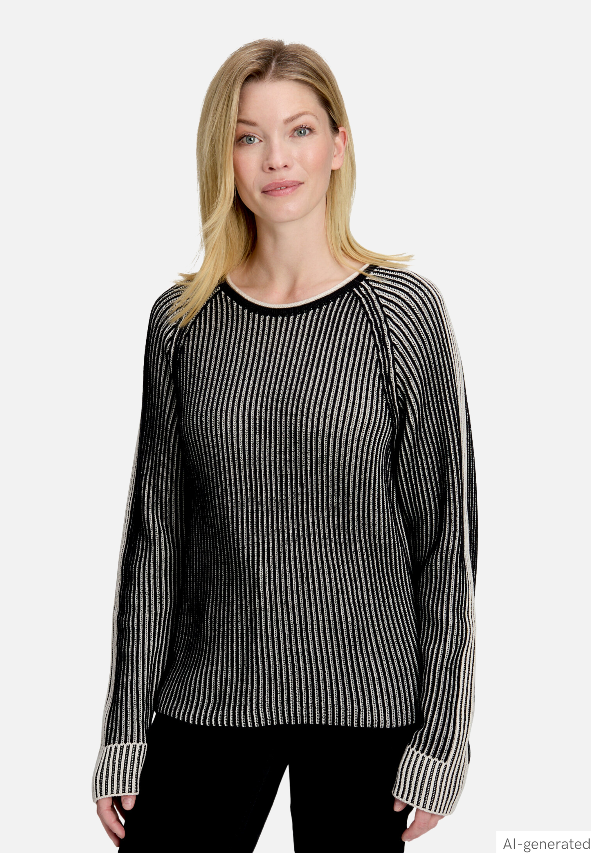 Grobstrick-Pullover mit Rippenstruktur
